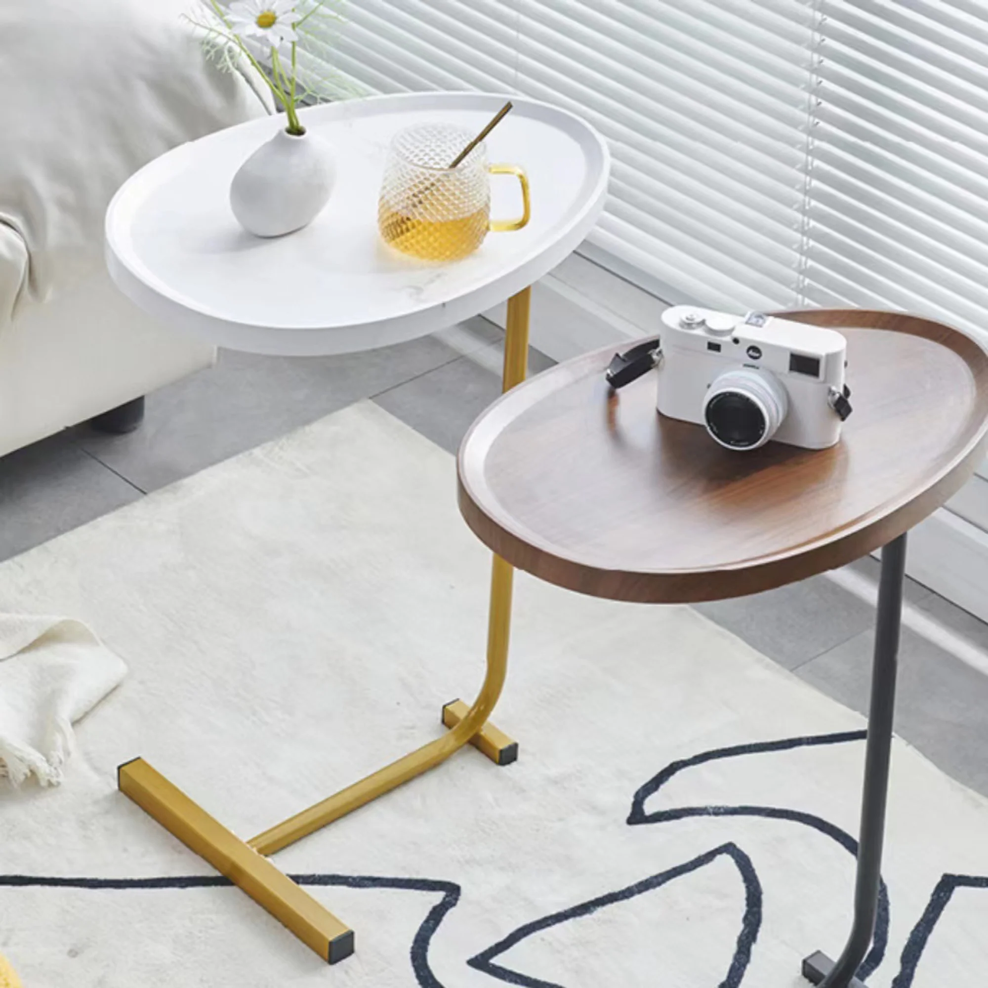 Walker Edison | Marble-Like Sofa Side Table - Image 9