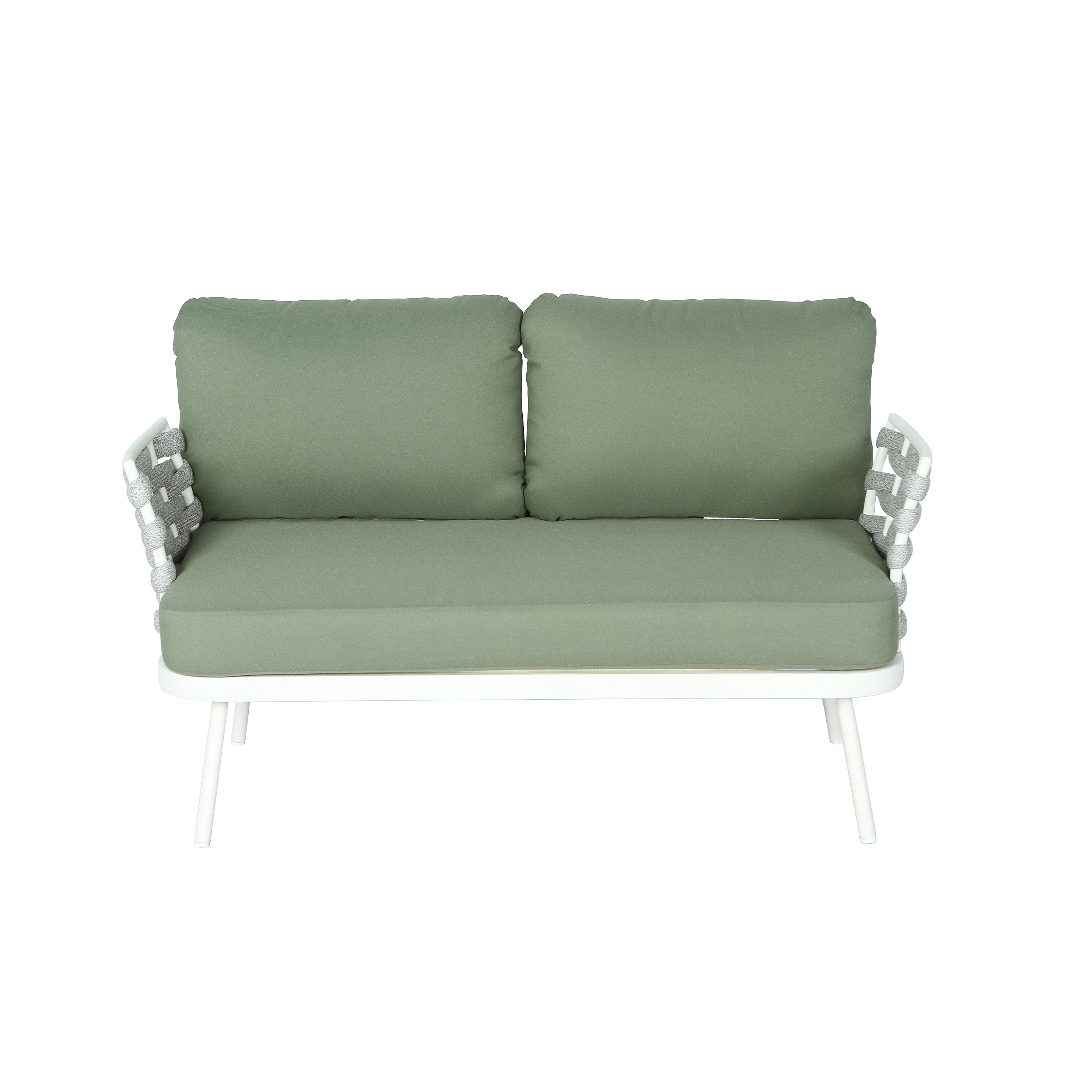 Mariano Outdoor Patio Steel 4-Pieces Loveseat Conversation Set - Image 4