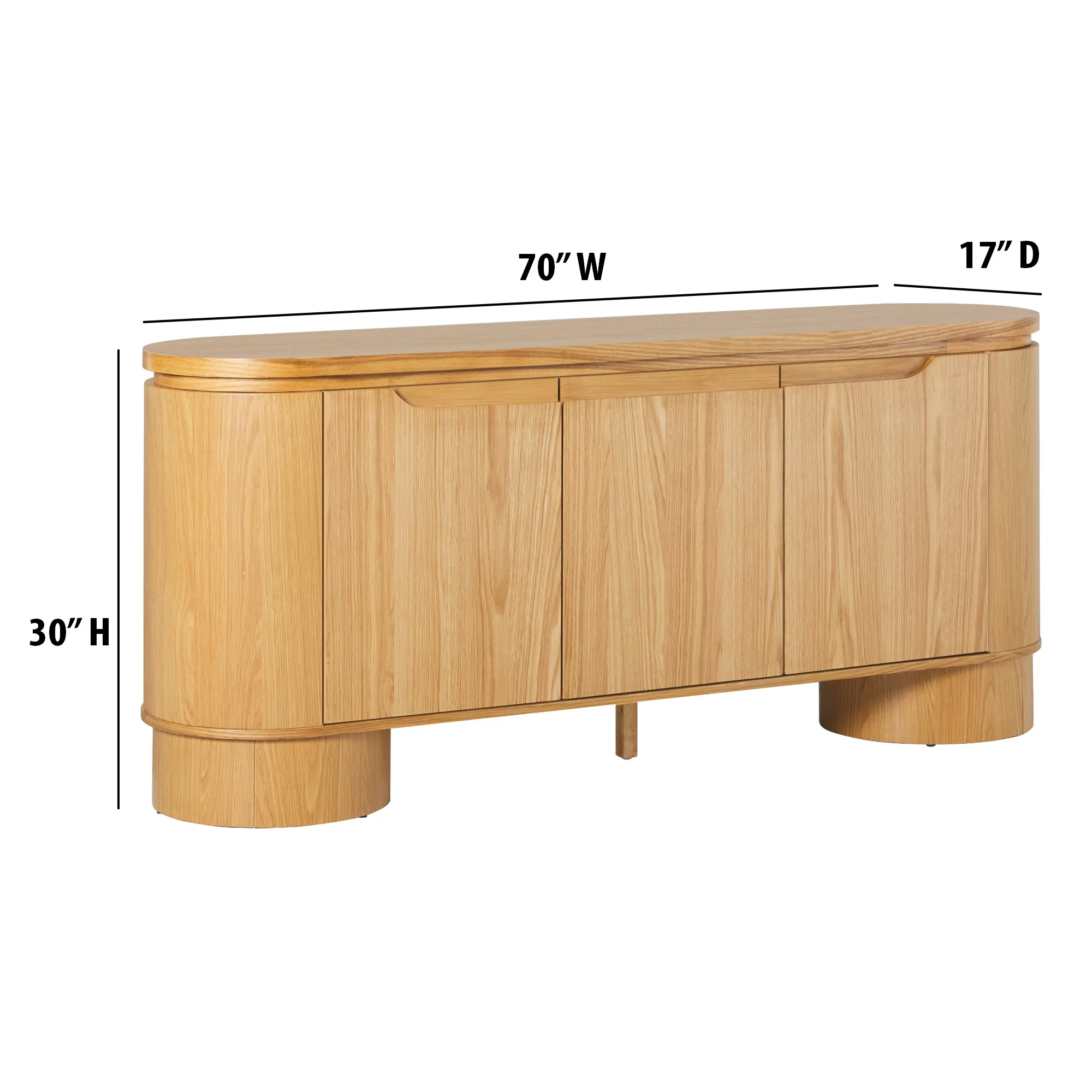Maya Modern Curved Wood 70" TV Stand Sideboard - Image 15