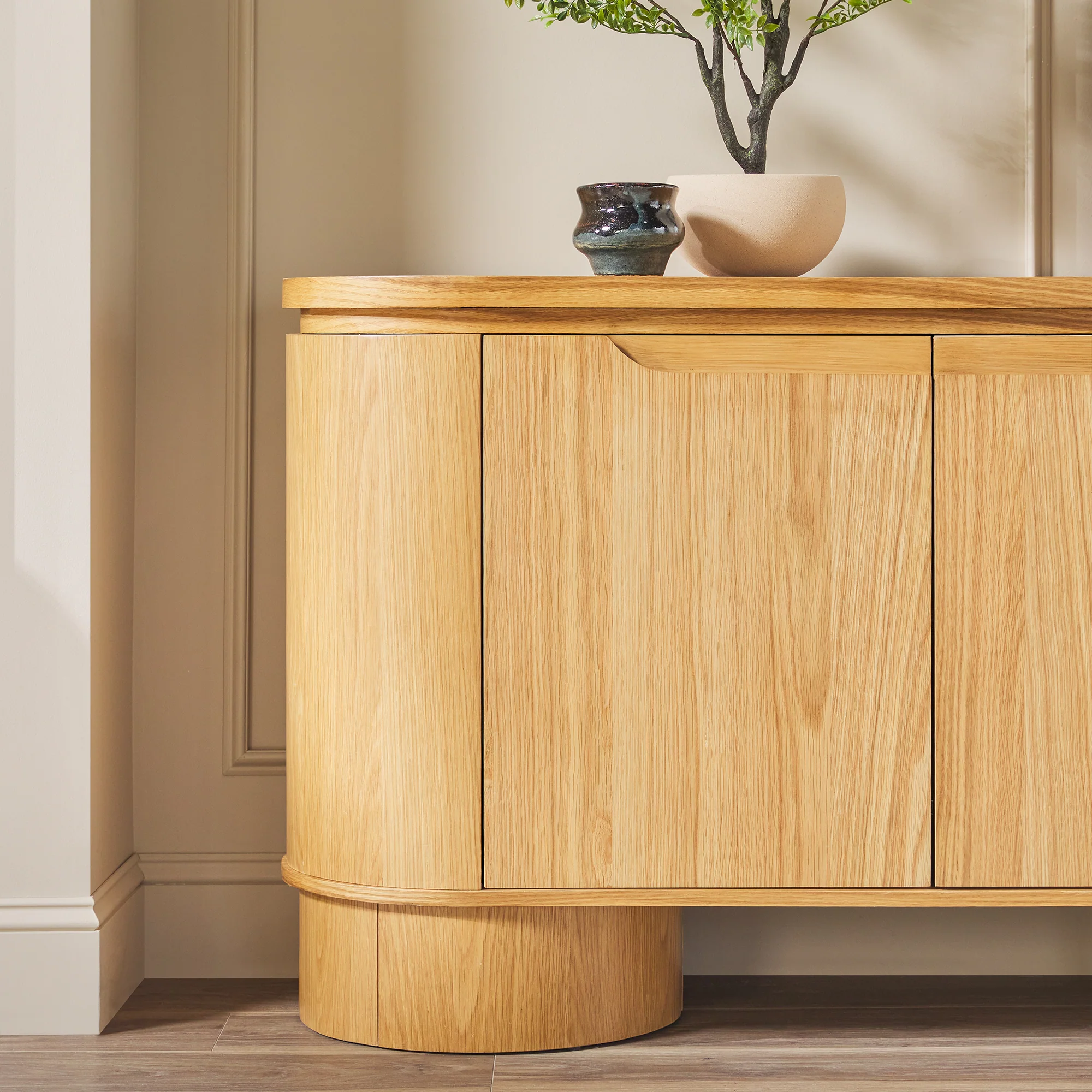 Maya Modern Curved Wood 70" TV Stand Sideboard - Image 18
