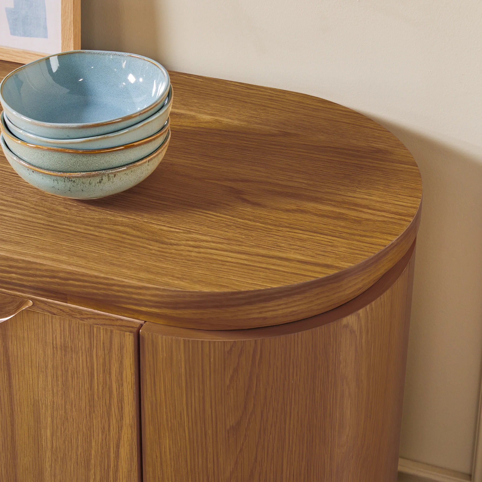 Maya Modern Curved Wood 70" TV Stand Sideboard - Image 8