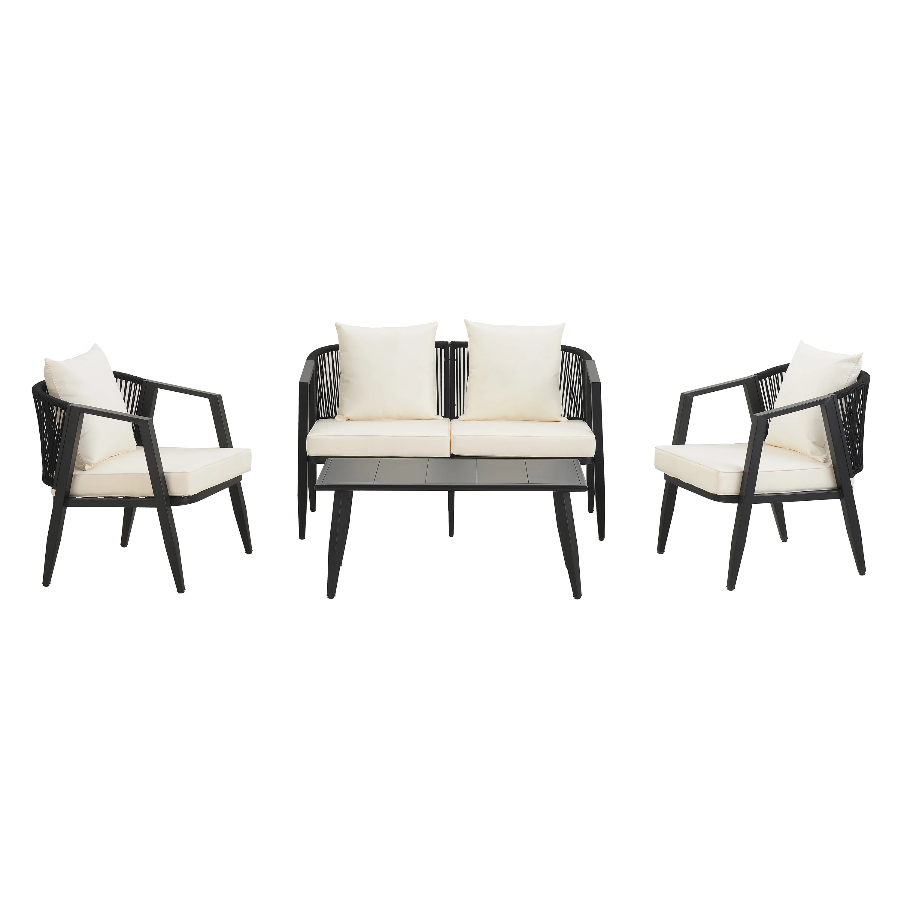 Metal Curve Design Outdoor Patio Furniture Set - Image 5