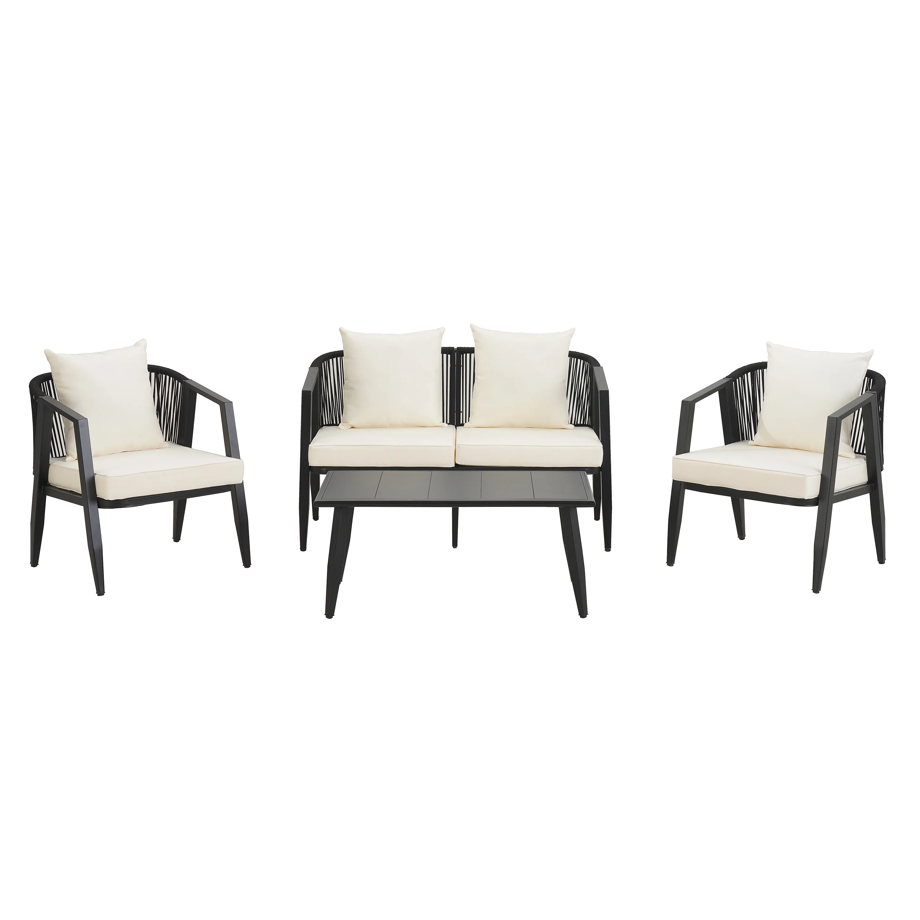 Metal Curve Design Outdoor Patio Furniture Set - Image 6