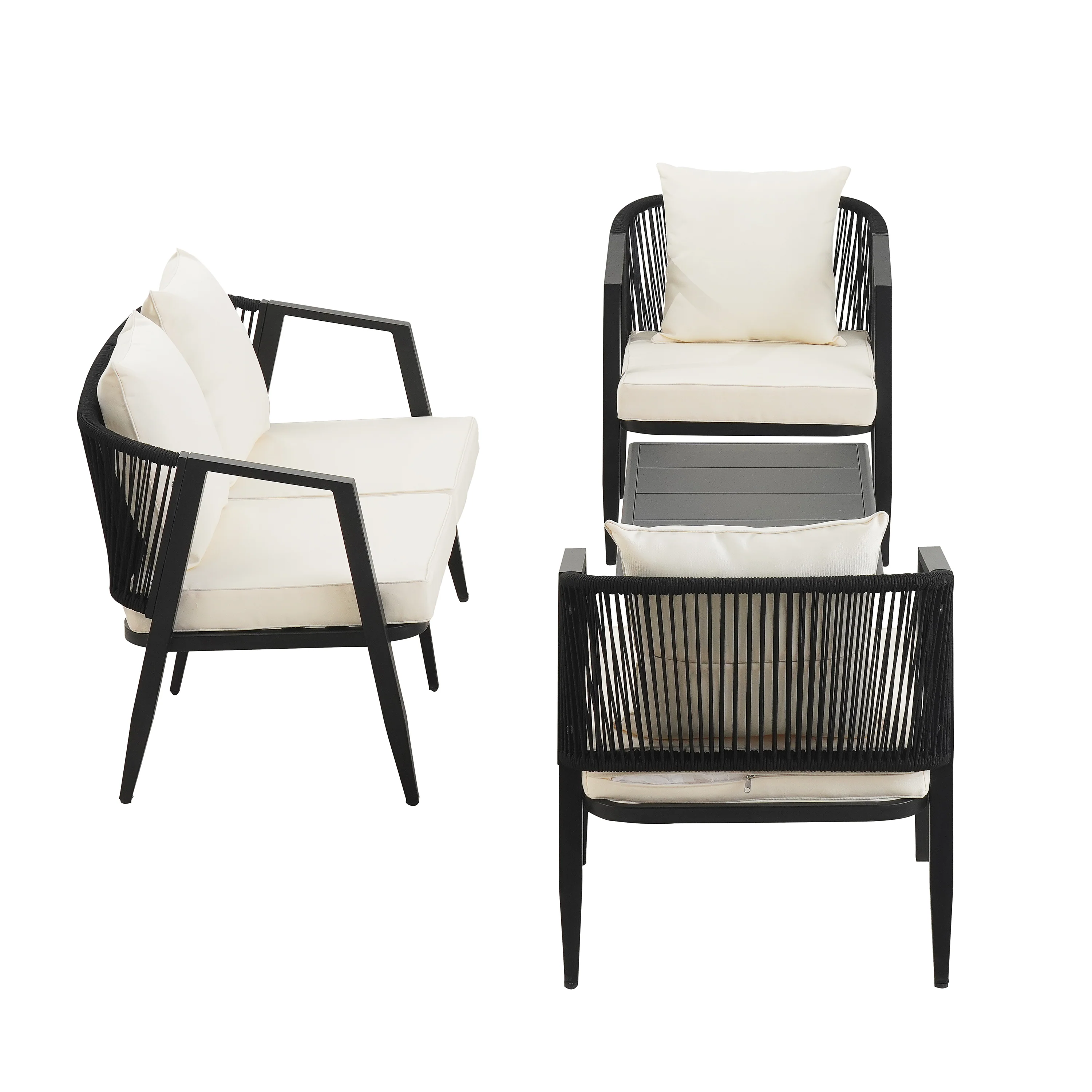 Metal Curve Design Outdoor Patio Furniture Set - Image 8