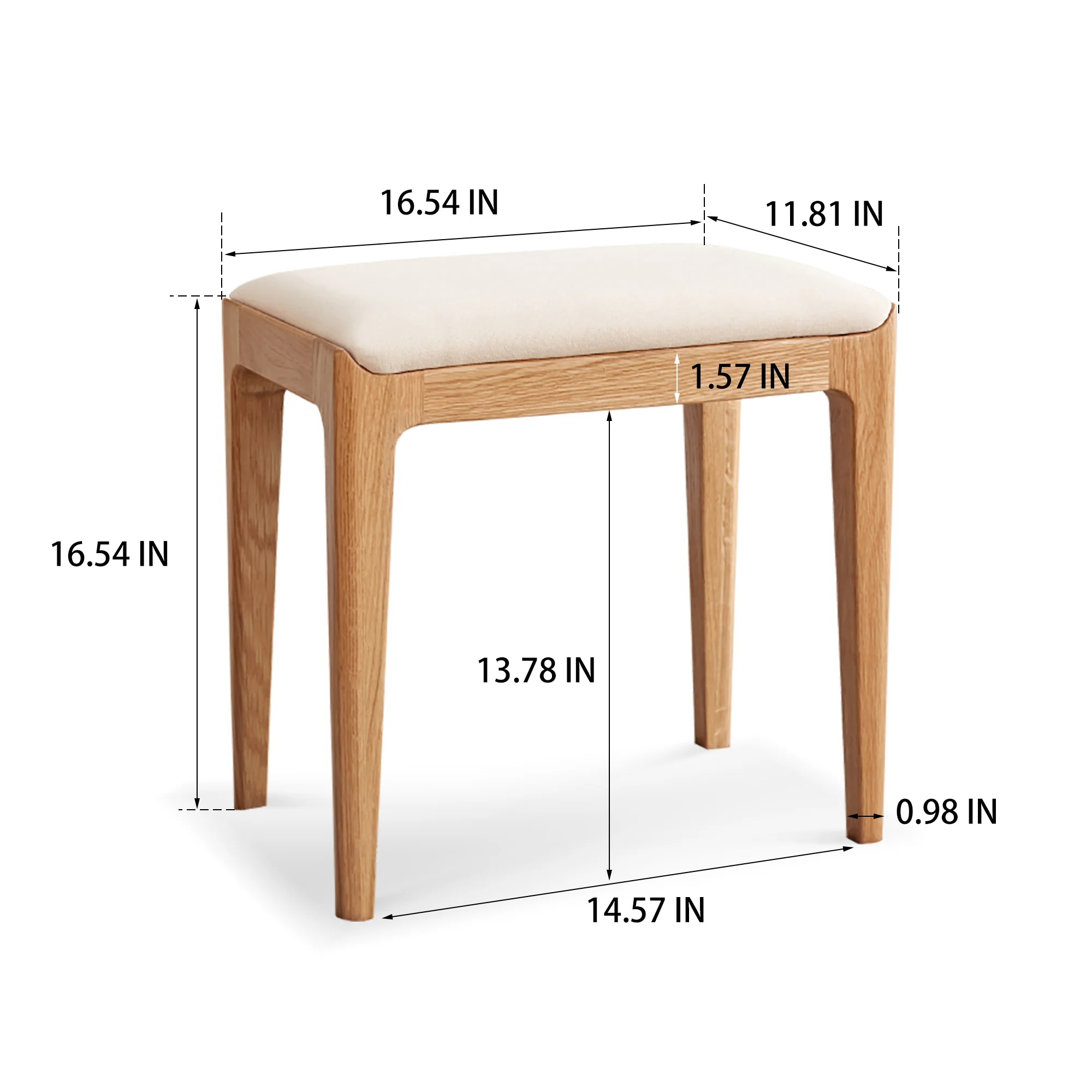 Walker Edison | Mid-Century Makeup Vanity Desk with Storage and Stool - Image 7
