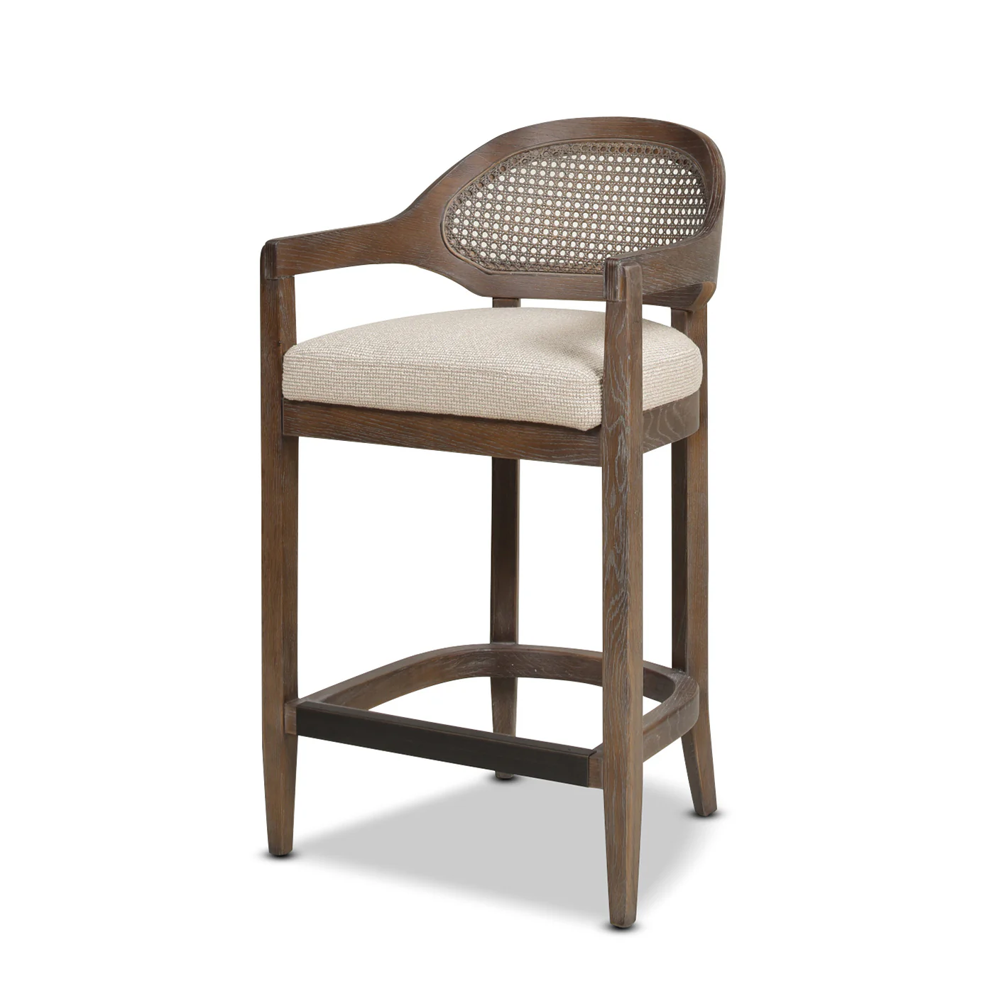 Mid-Century Modern 26' Textured Weave Counter Stool - Image 5