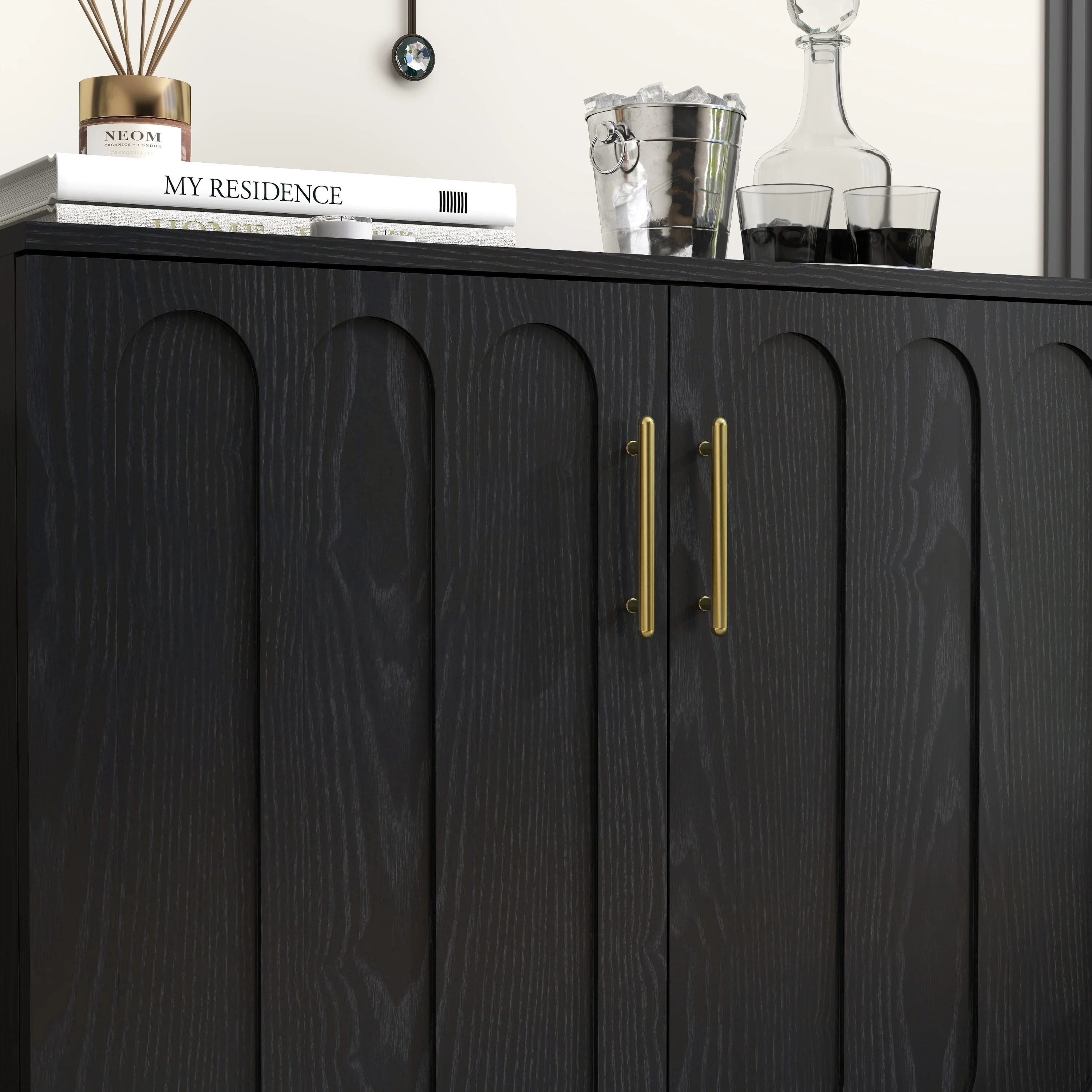 Walker Edison | Mid-Century Modern Fluted Accent Cabinet - Image 8