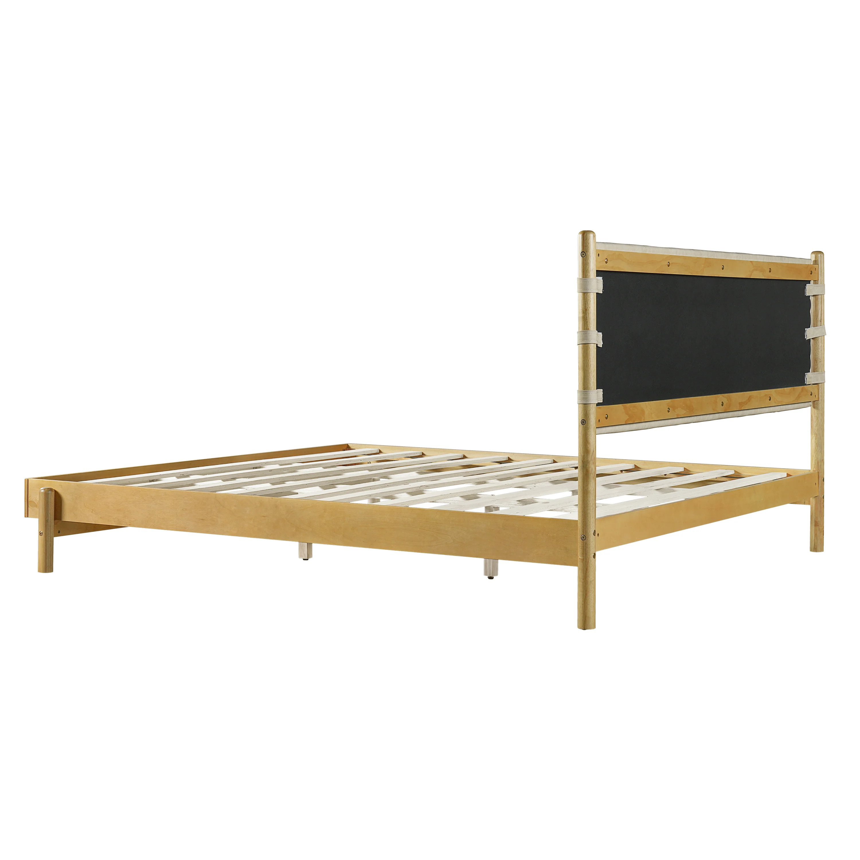 Mid Century Modern Upholstered Headboard Bedframe - Image 10