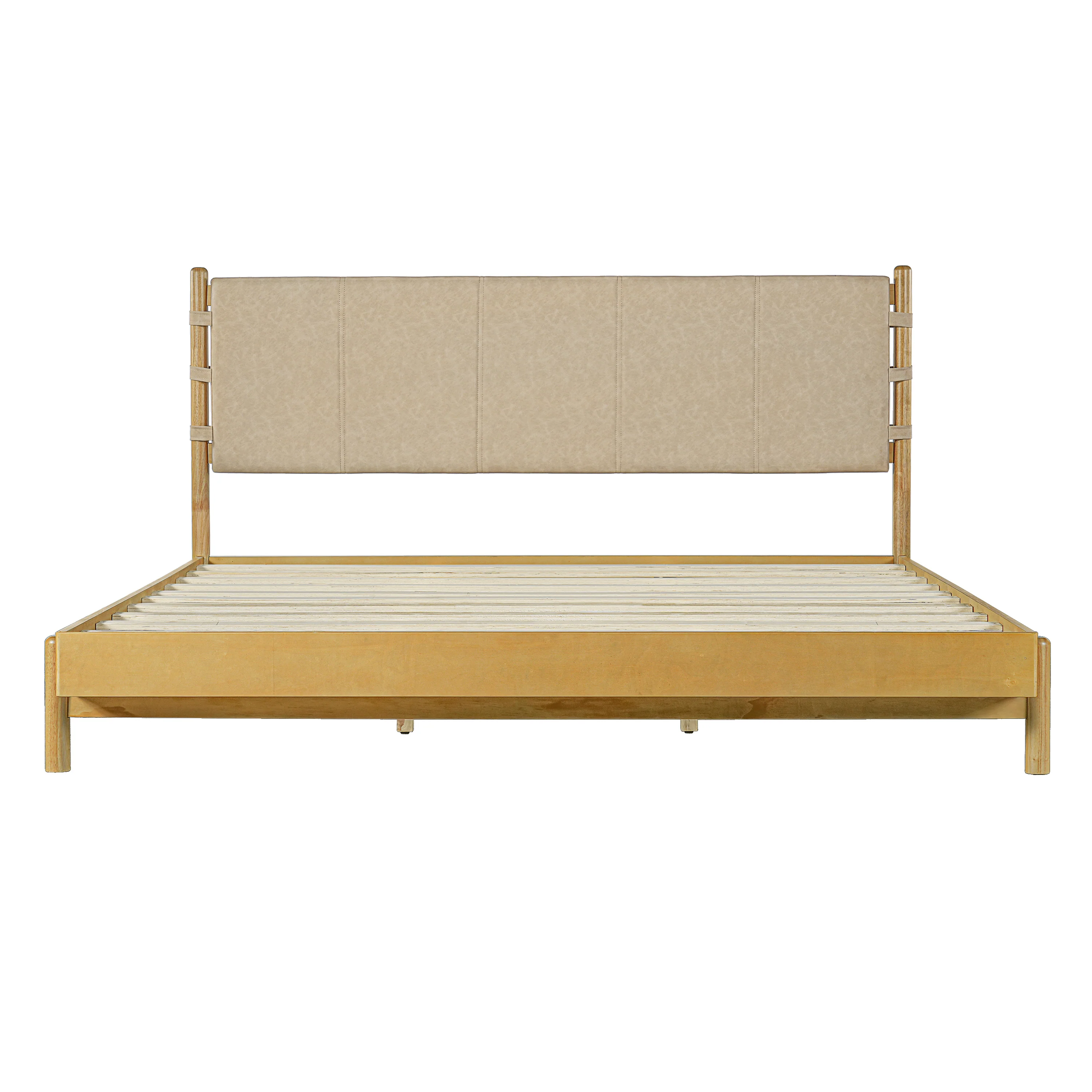 Mid Century Modern Upholstered Headboard Bedframe - Image 5