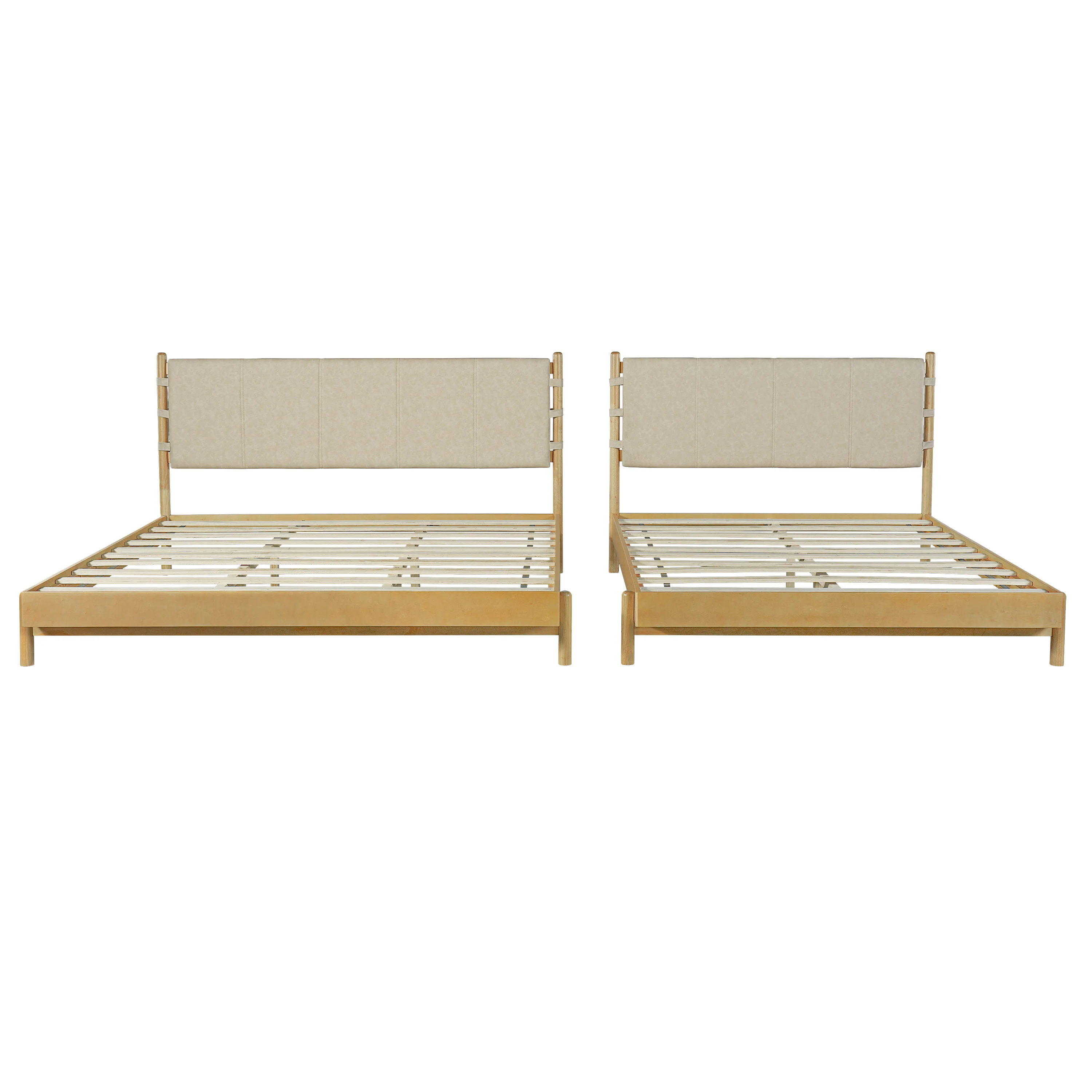 Mid Century Modern Upholstered Headboard Bedframe - Image 6