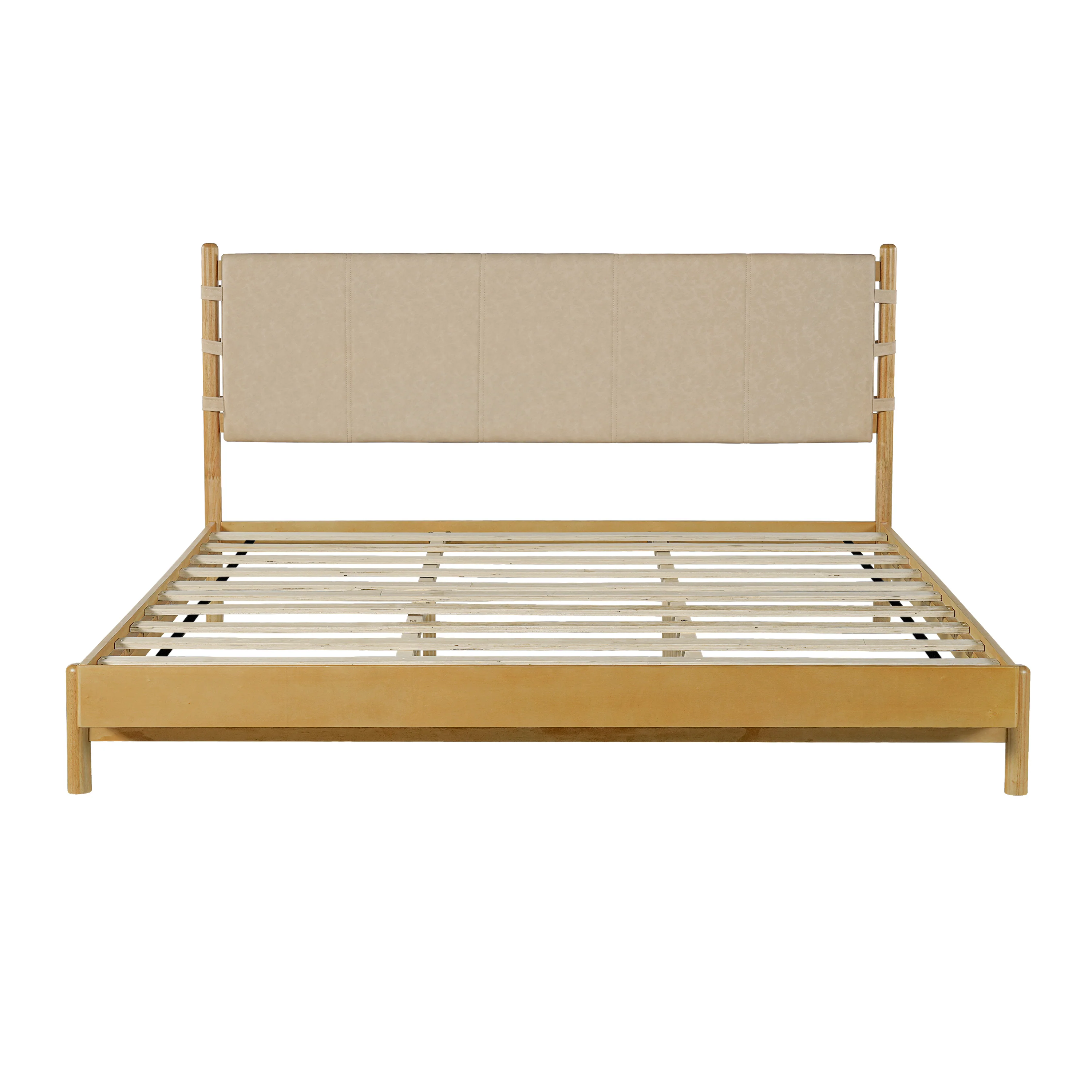 Mid Century Modern Upholstered Headboard Bedframe - Image 7
