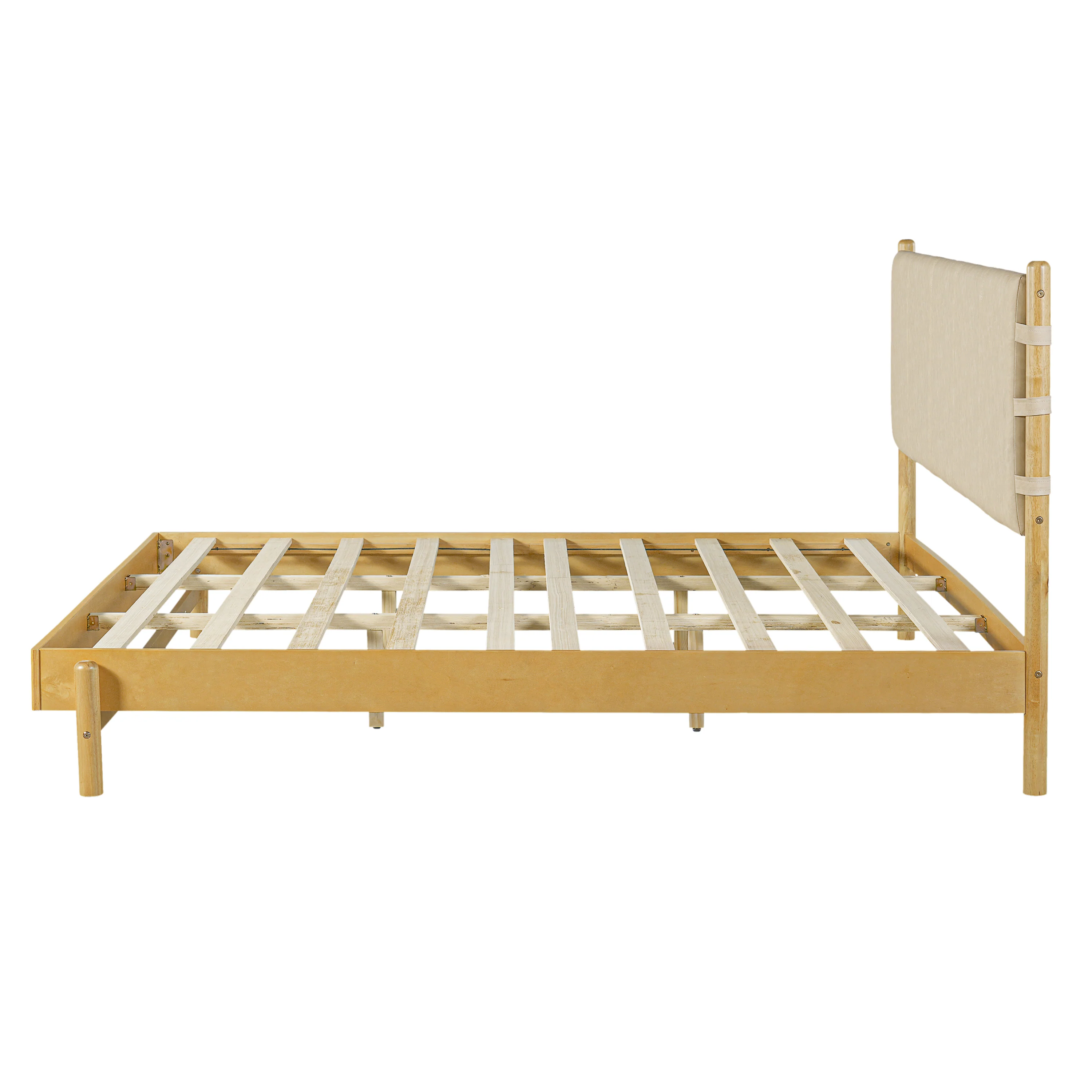 Mid Century Modern Upholstered Headboard Bedframe - Image 8