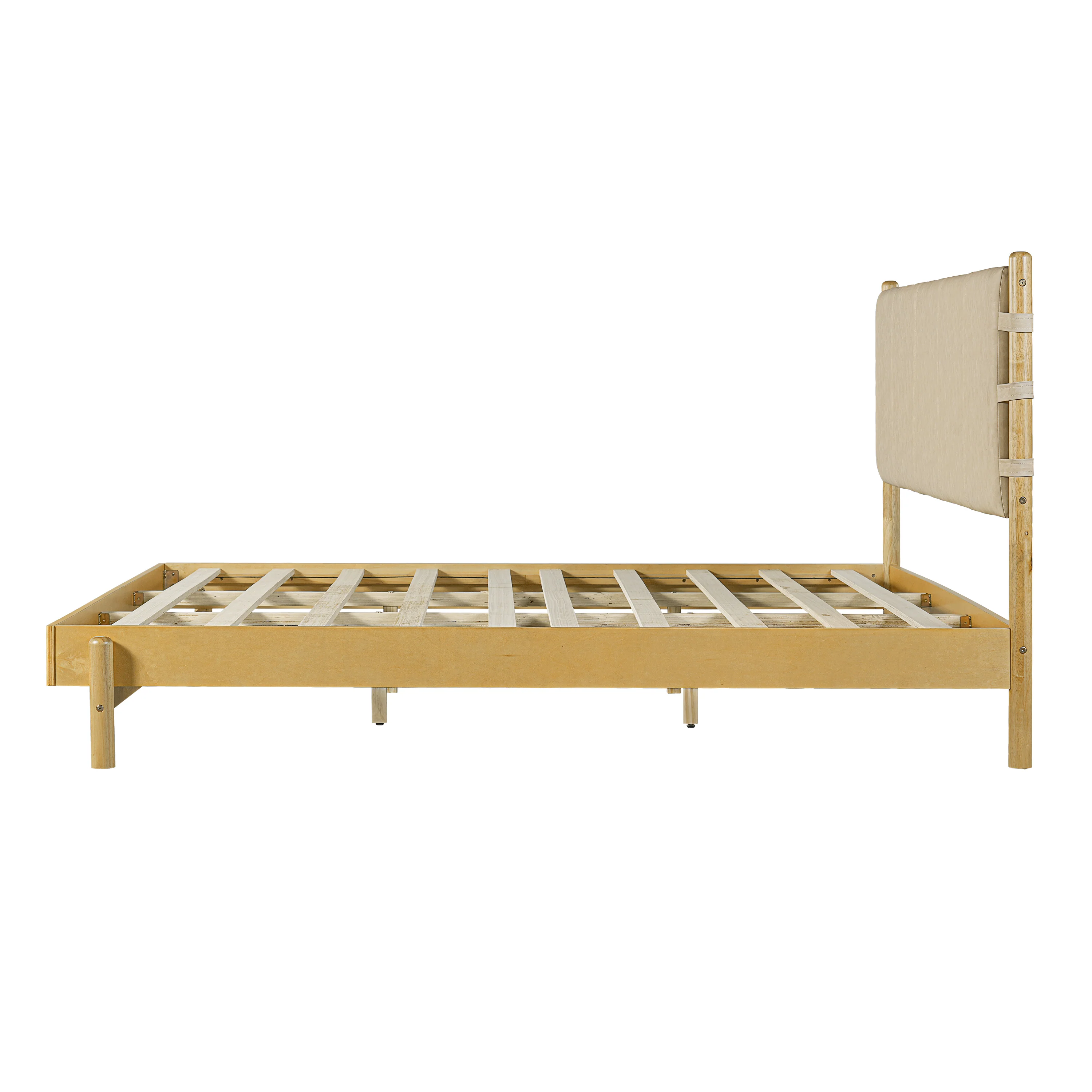 Mid Century Modern Upholstered Headboard Bedframe - Image 9