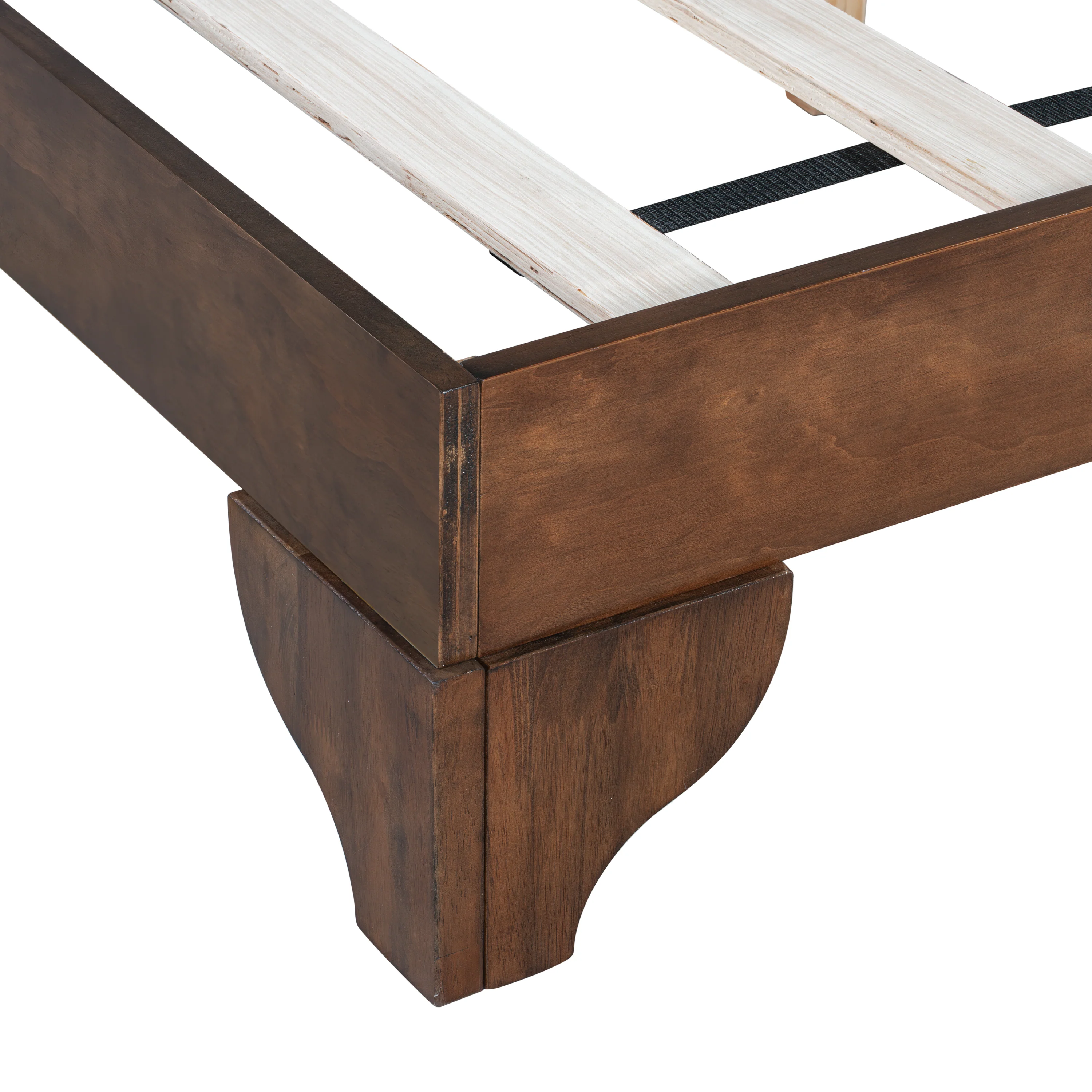 Mid Century Modern Wood and Upholstered Bedframe - Image 18