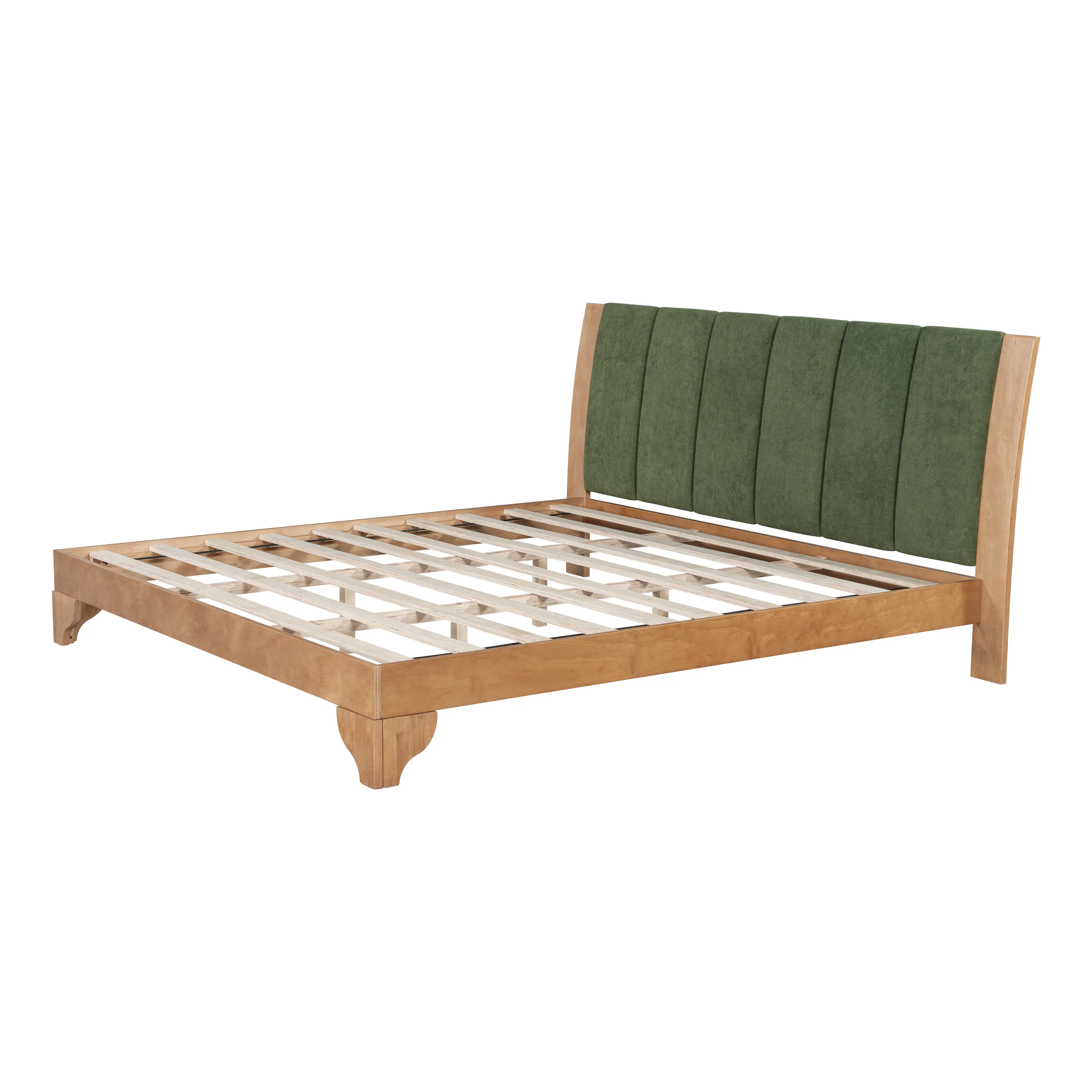 Mid Century Modern Wood and Upholstered Bedframe - Image 30