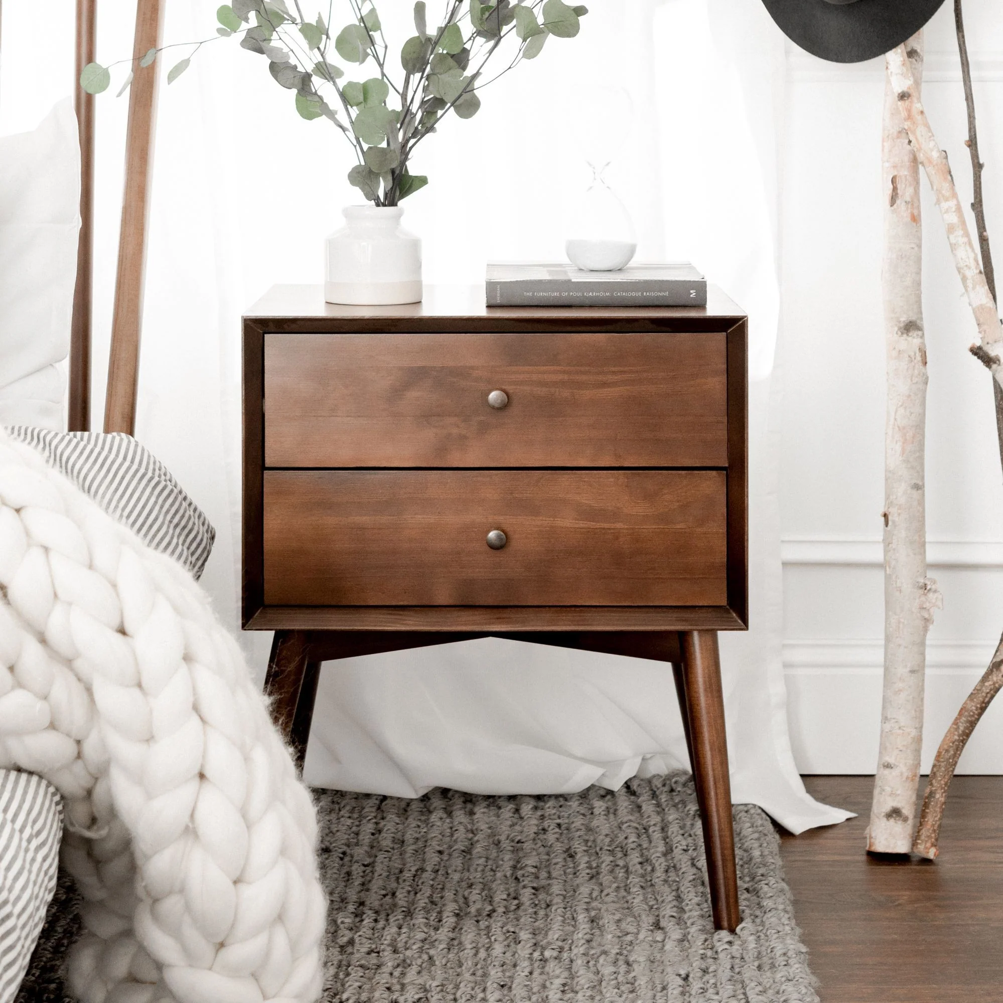 Mid-Century Solid Wood Nightstand Collection (1 or 2 Drawer) - Image 10