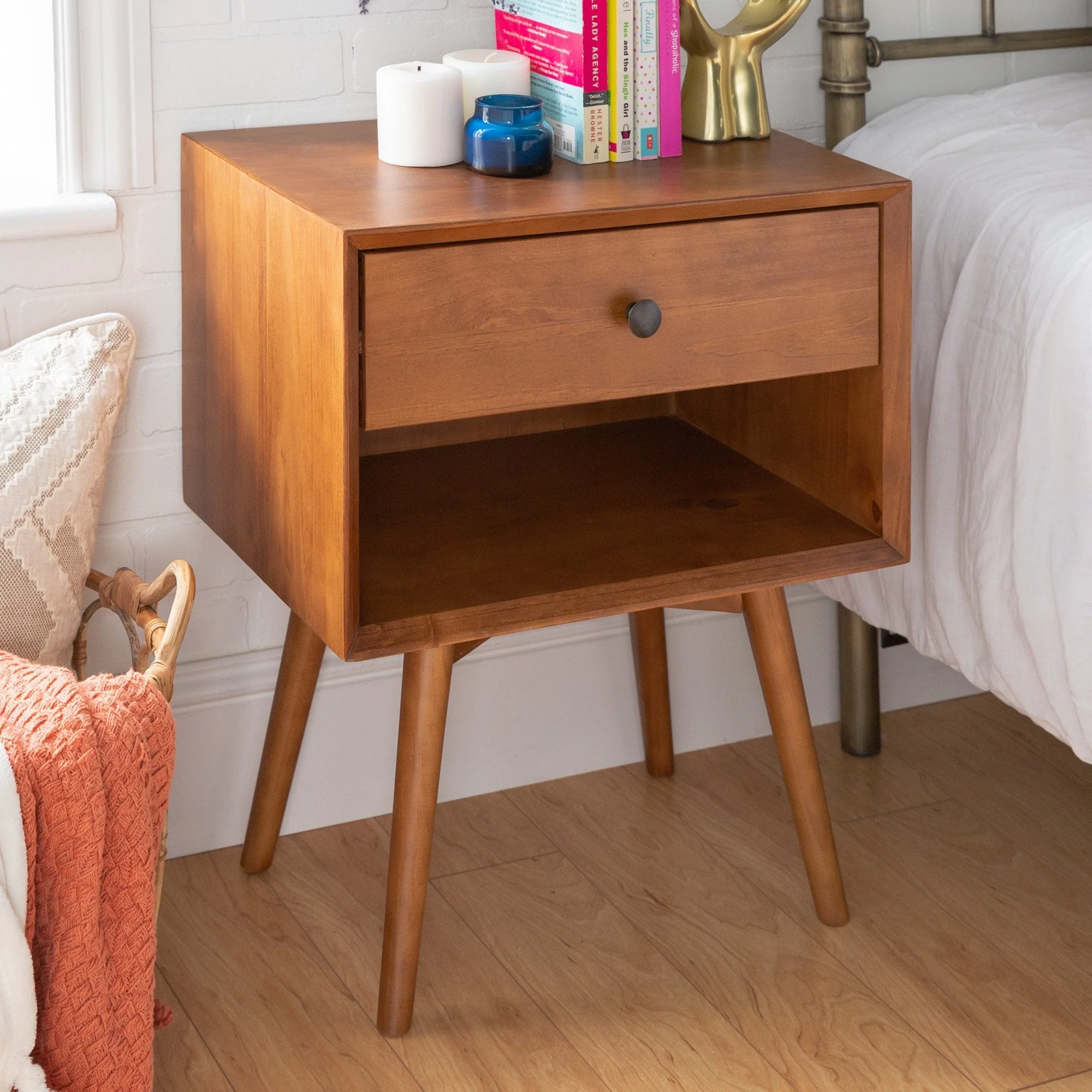 Mid-Century Solid Wood Nightstand Collection (1 or 2 Drawer) - Image 28