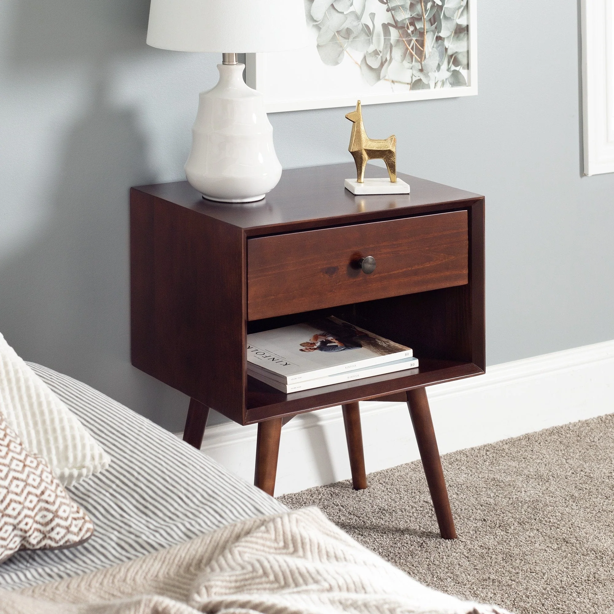 Mid-Century Solid Wood Nightstand Collection (1 or 2 Drawer) - Image 3