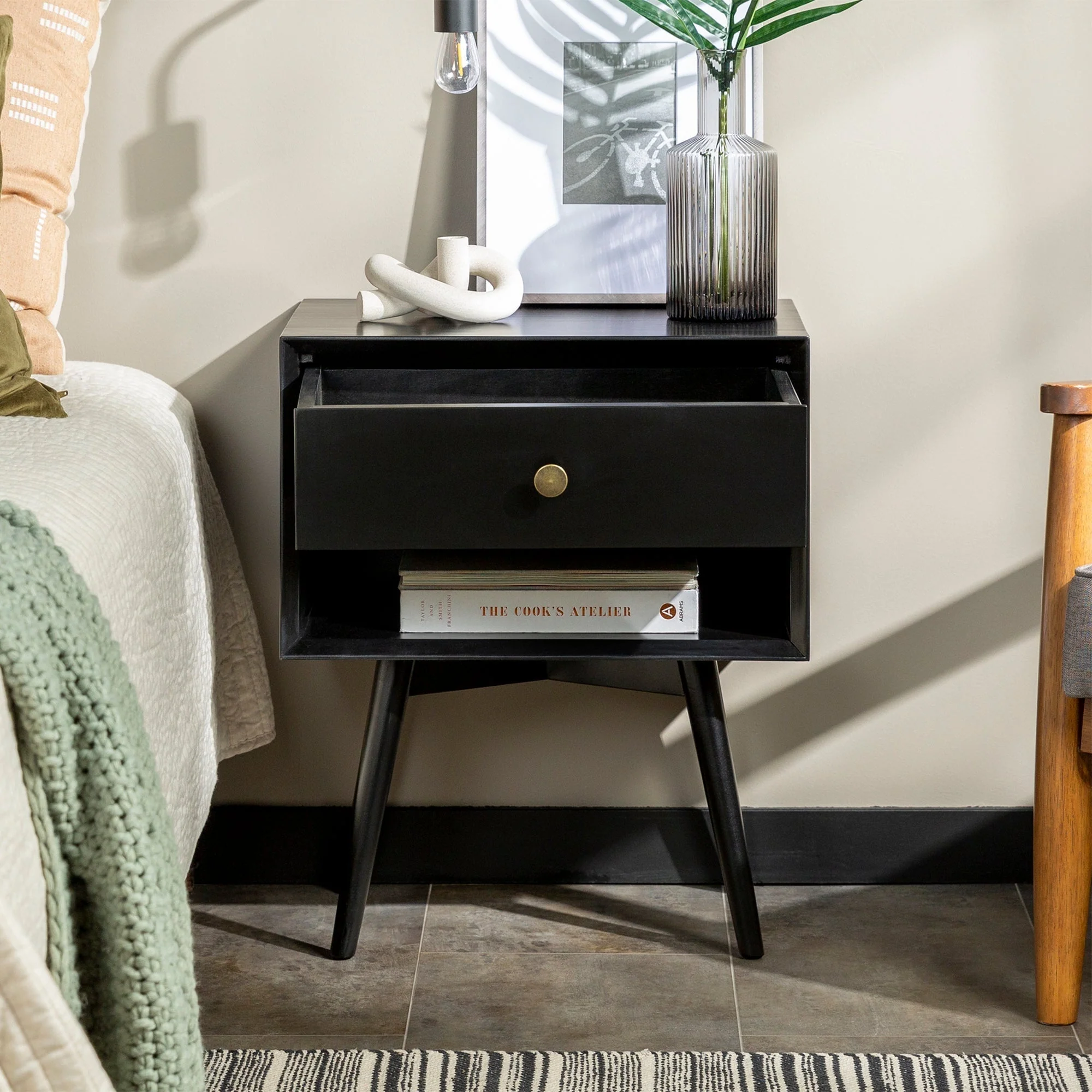 Mid-Century Solid Wood Nightstand Collection (1 or 2 Drawer) - Image 35