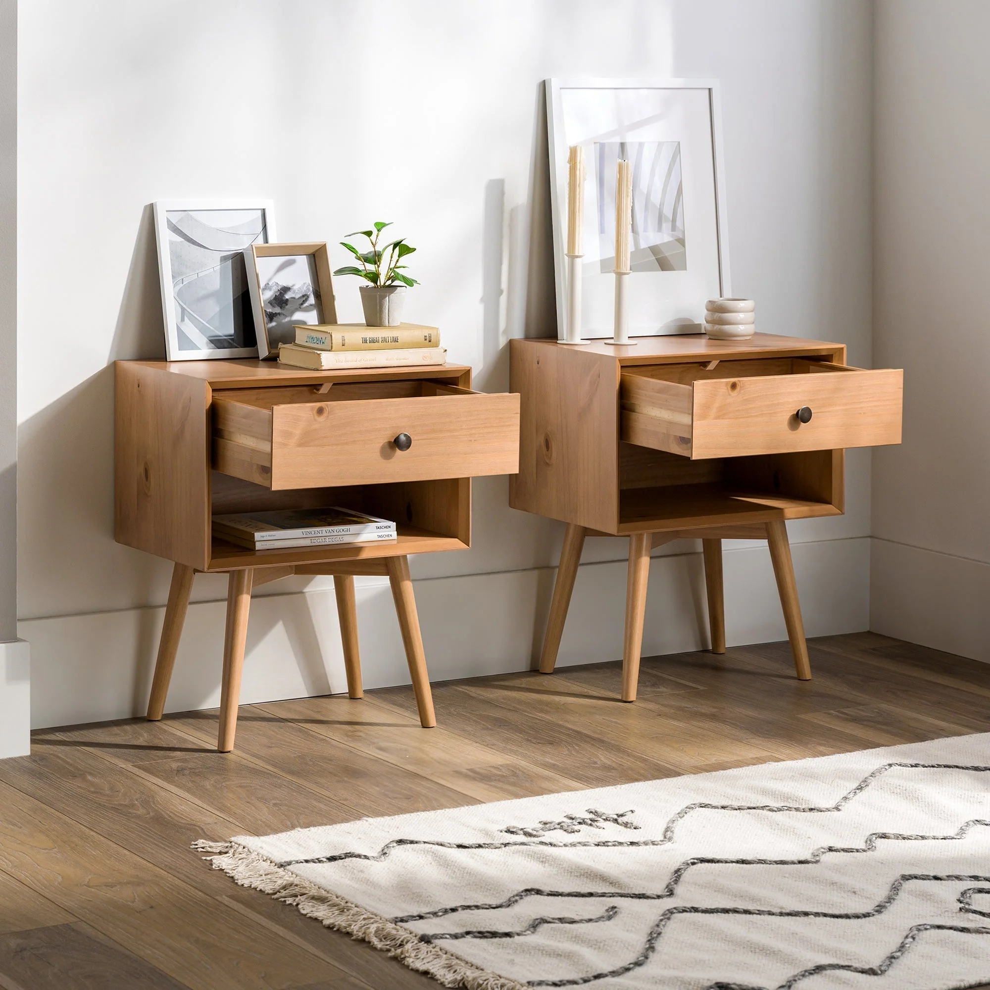 Mid-Century Solid Wood Nightstand Collection (1 or 2 Drawer) - Image 38