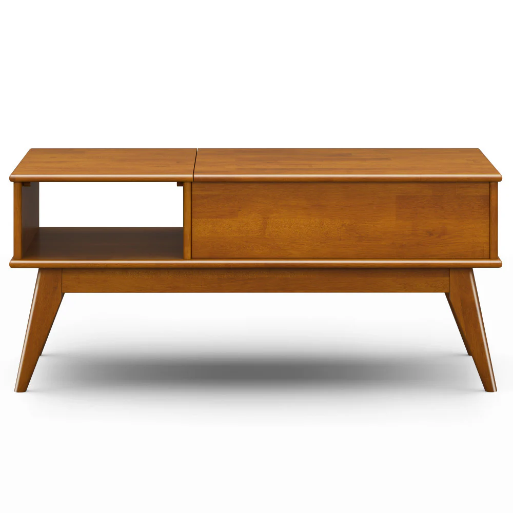 Walker Edison | Mid-Century Teak Wood Lift Top Coffee Table - Image 11