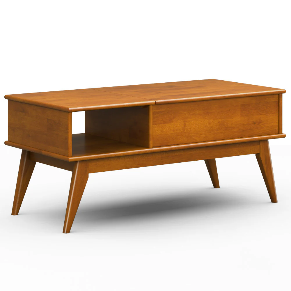 Walker Edison | Mid-Century Teak Wood Lift Top Coffee Table - Image 6