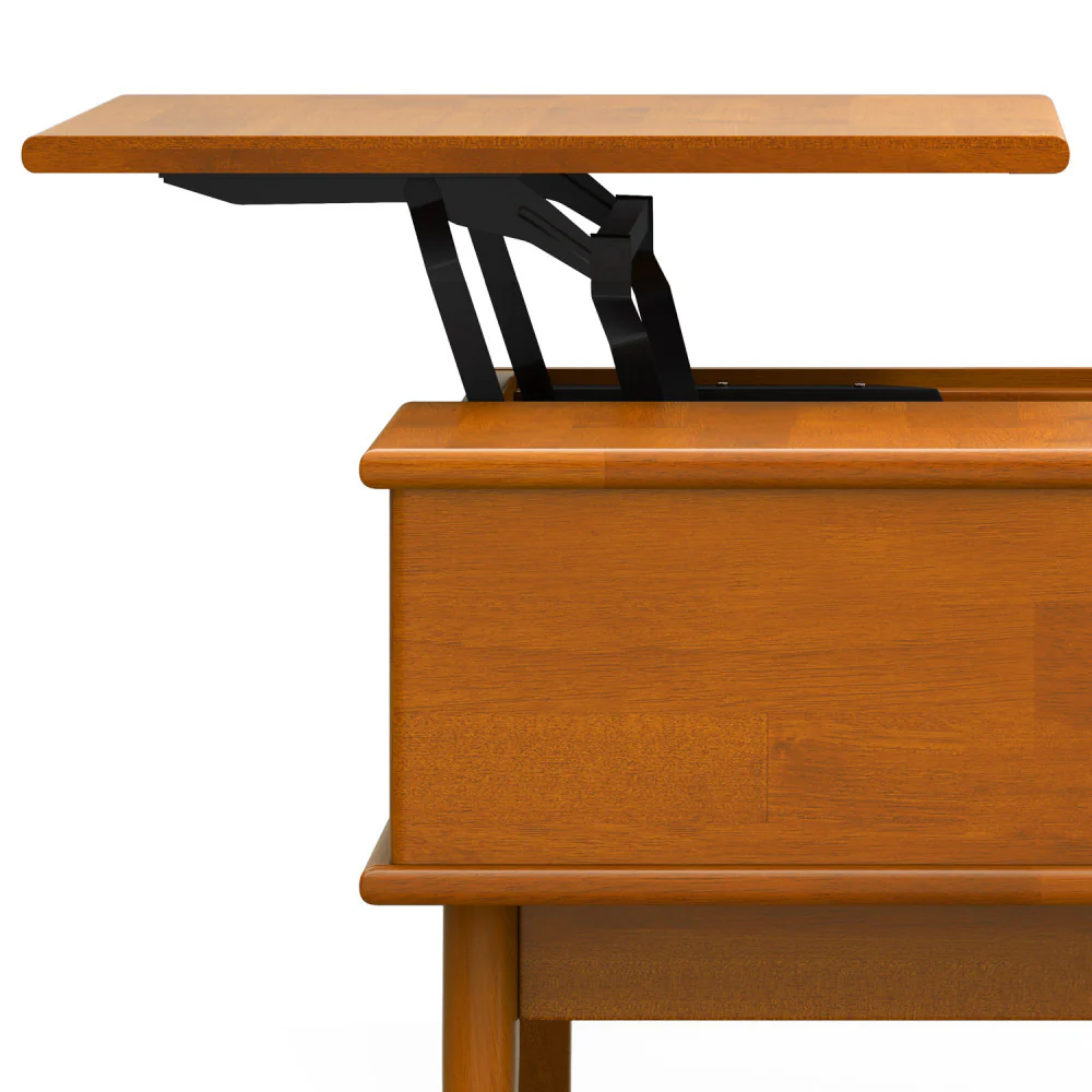 Walker Edison | Mid-Century Teak Wood Lift Top Coffee Table - Image 9