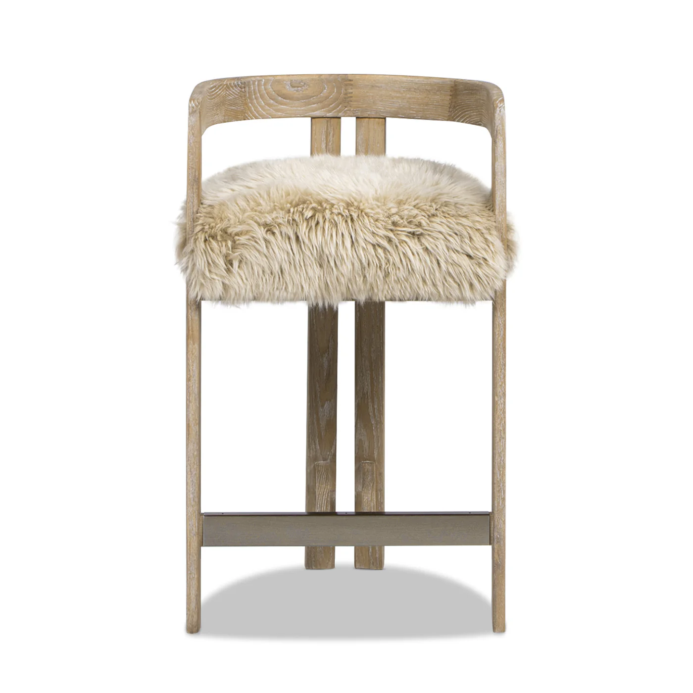 Millwick 26.5' Low Back Genuine Fur Counter Stool - Image 7