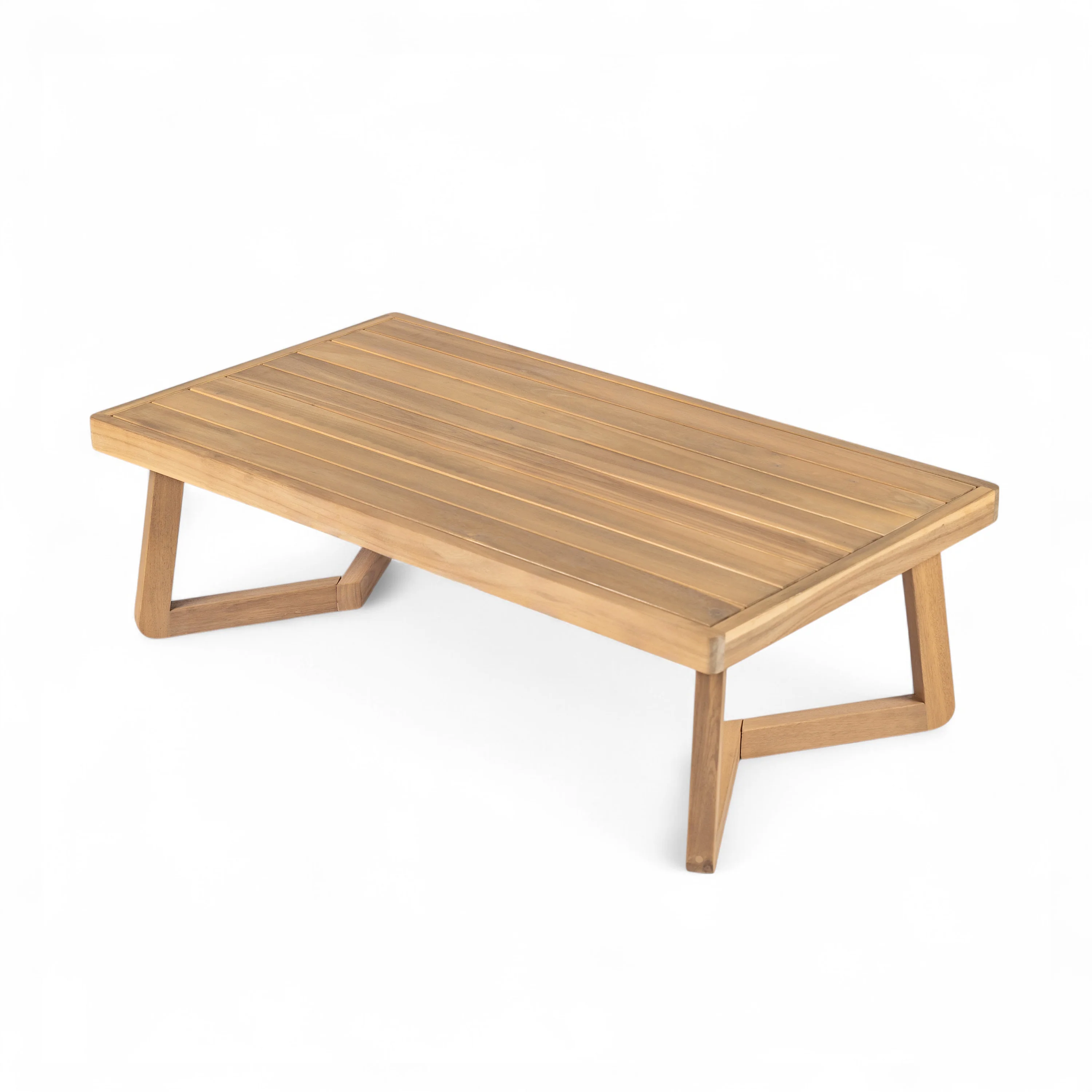 Minimalist Acacia Wood Outdoor Patio Loveseat and Coffee Table Set - Image 11