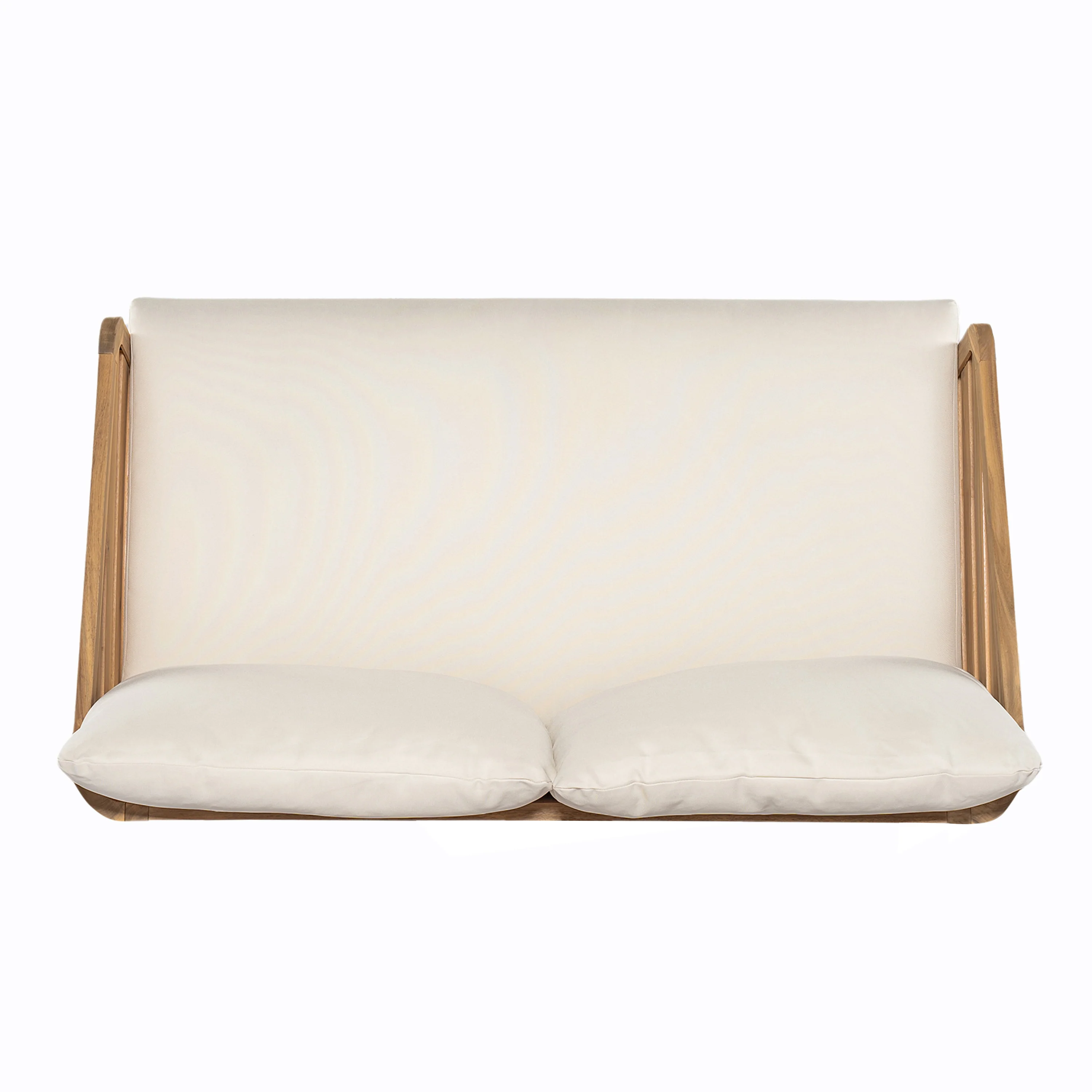 Minimalist Acacia Wood Outdoor Patio Loveseat and Coffee Table Set - Image 9