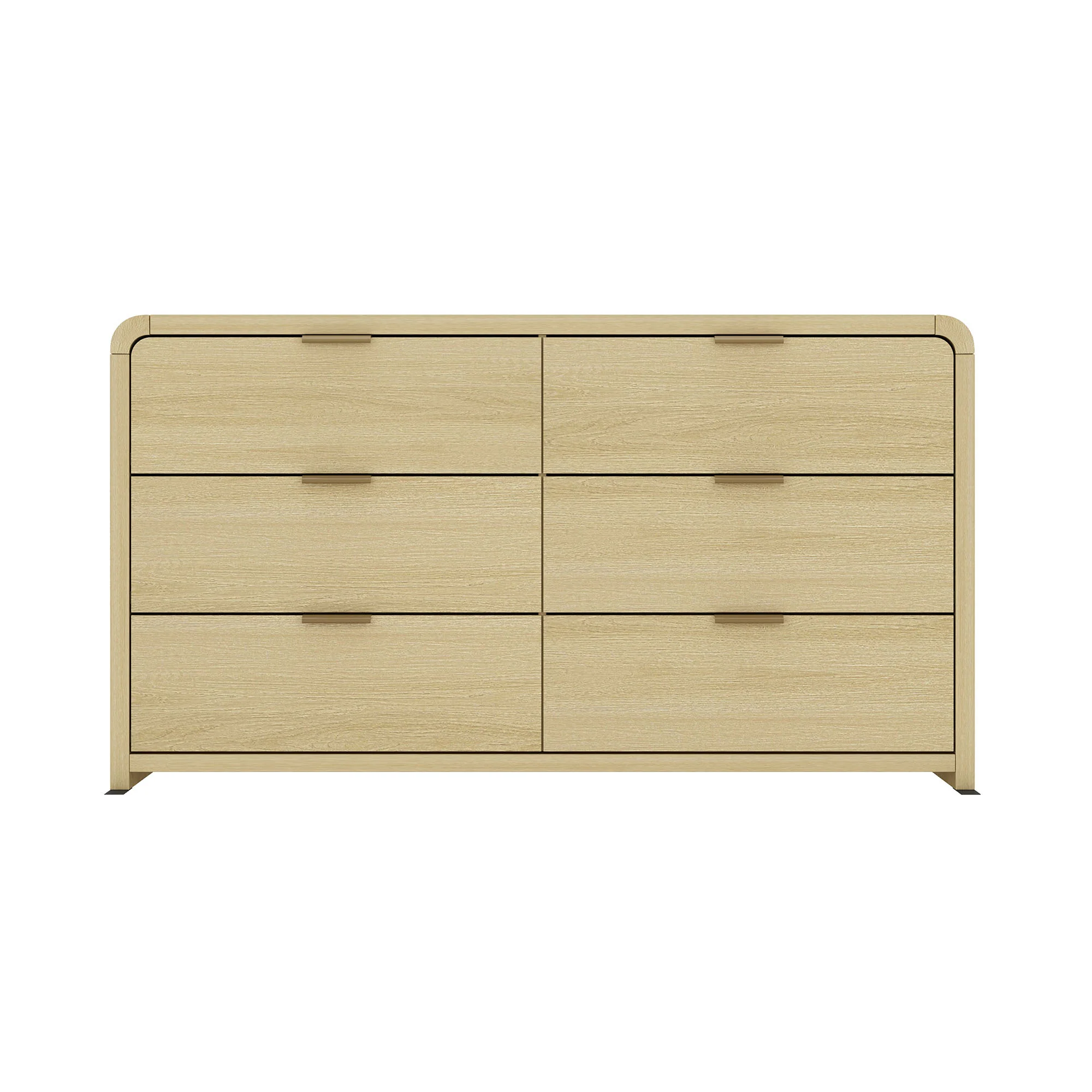 Minimalist Curve Design 6 Drawer Dresser - Image 3