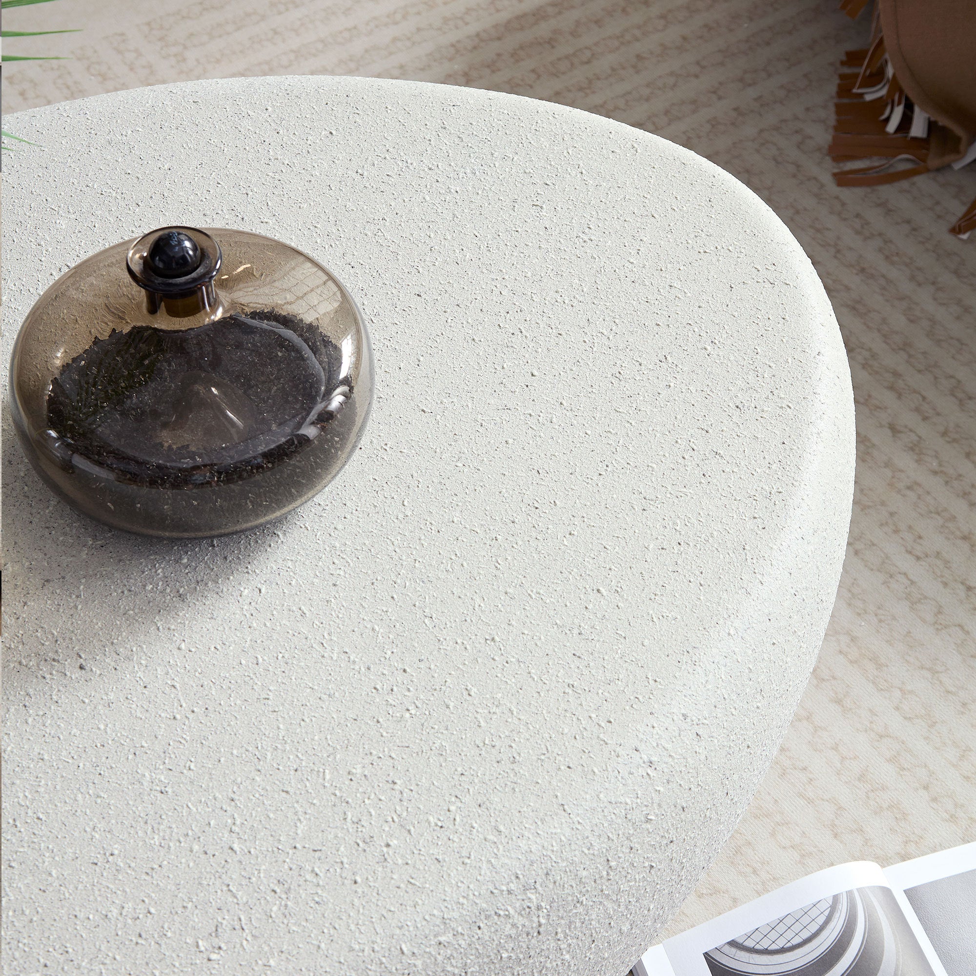 Walker Edison | Modern Minimalist Oval Coffee Table with Sleek Design - Image 4