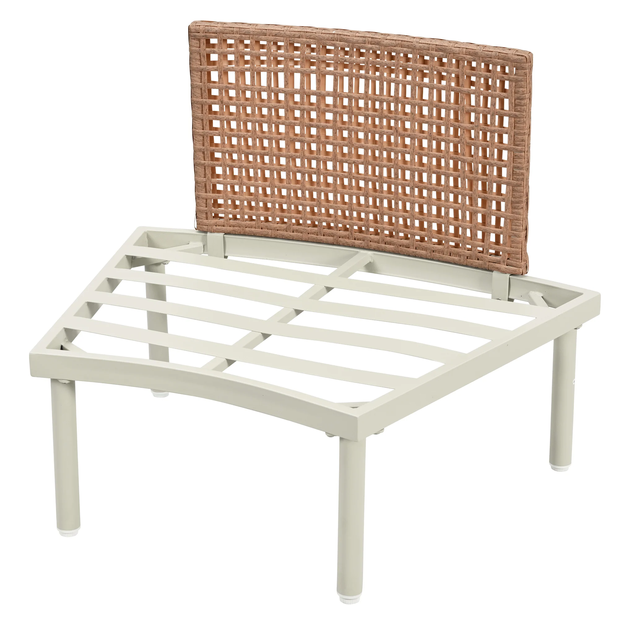 Walker Edison | Minimalist Half Moon Outdoor 8-Piece Modular Sofa Set with Nesting Tables - Image 14