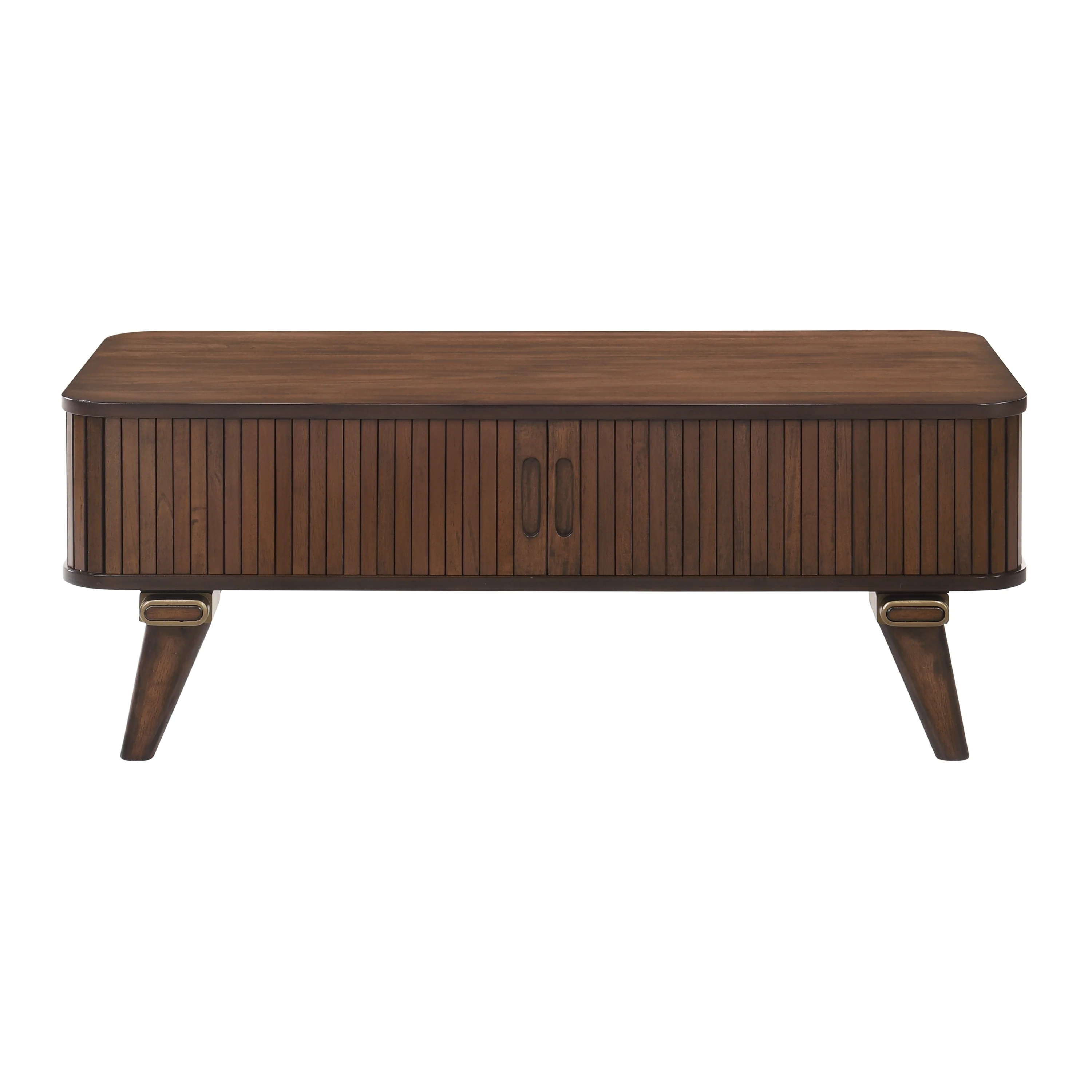 Walker Edison | Minimalist Reeded Storage Coffee Table - Image 2