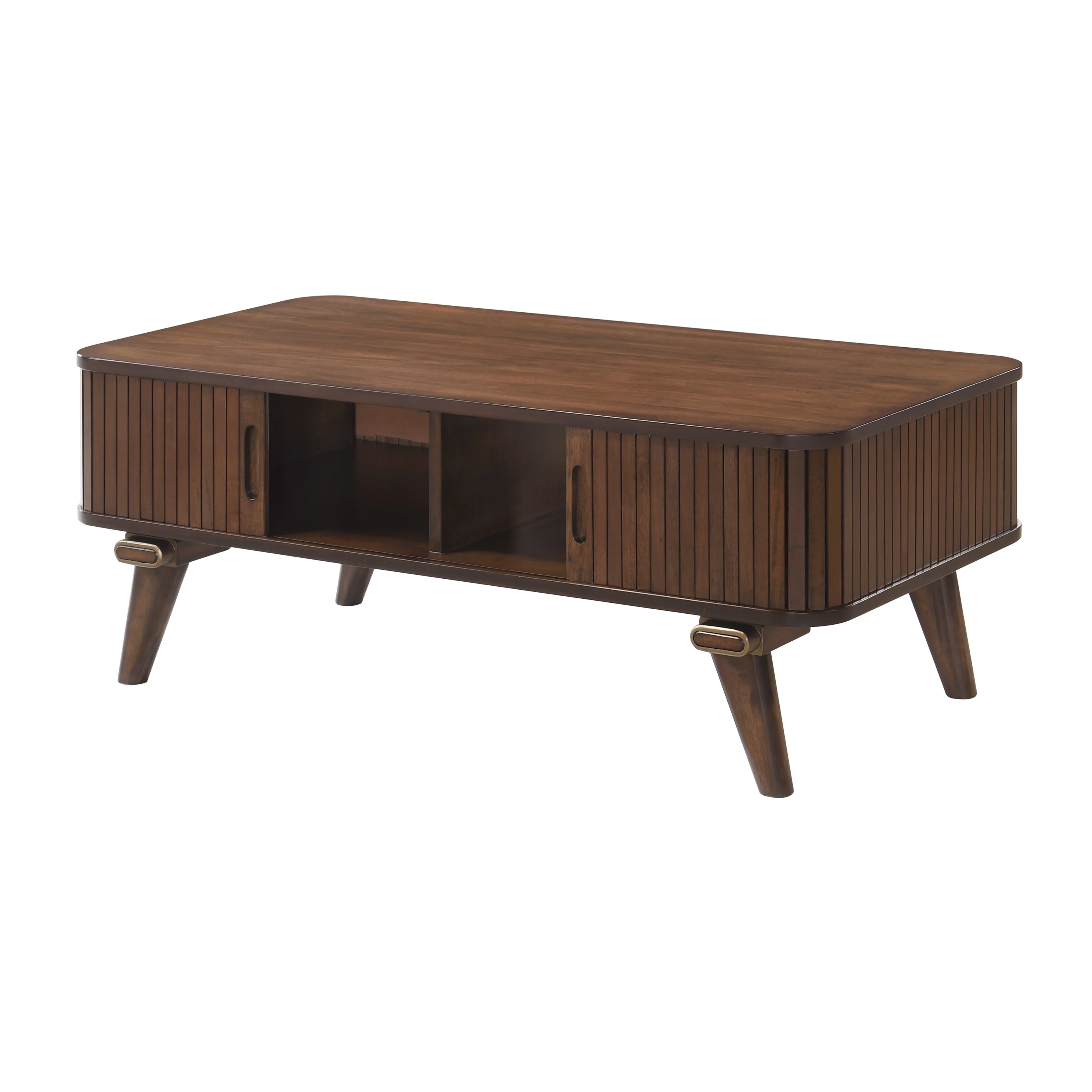 Walker Edison | Minimalist Reeded Storage Coffee Table - Image 6