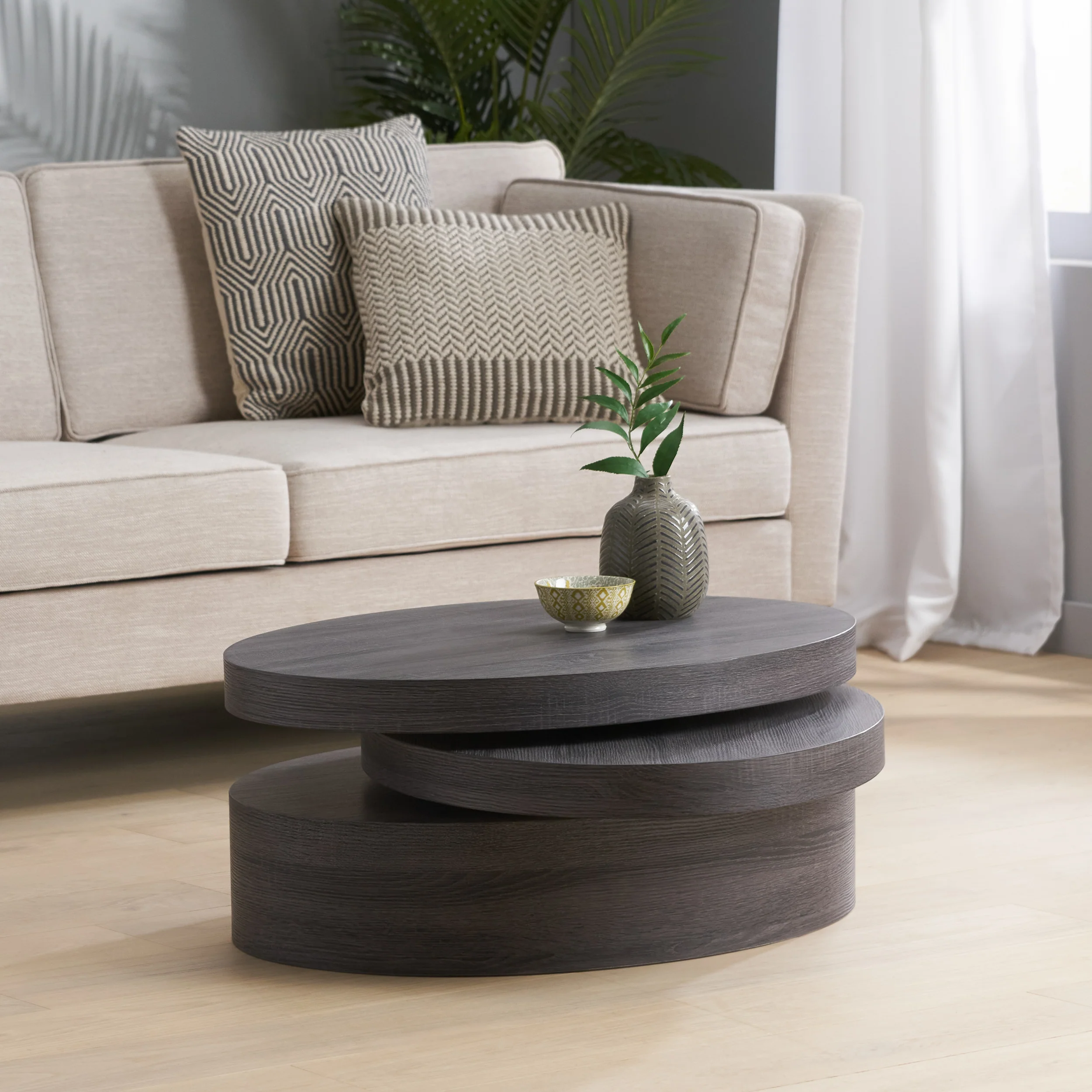 Walker Edison | Minimalist Rotating Coffee Table - Image 3
