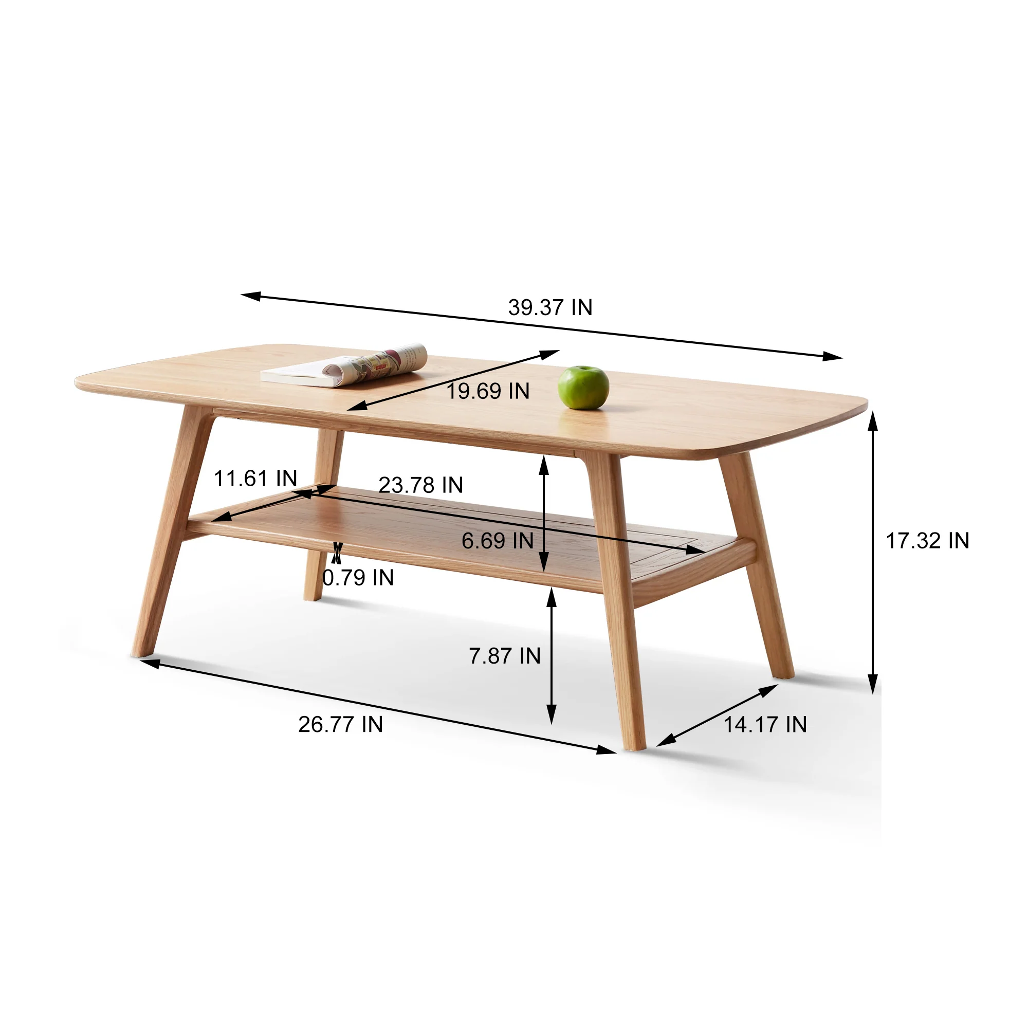 Walker Edison | Minimalist Solid Wood Coffee Table - Image 9