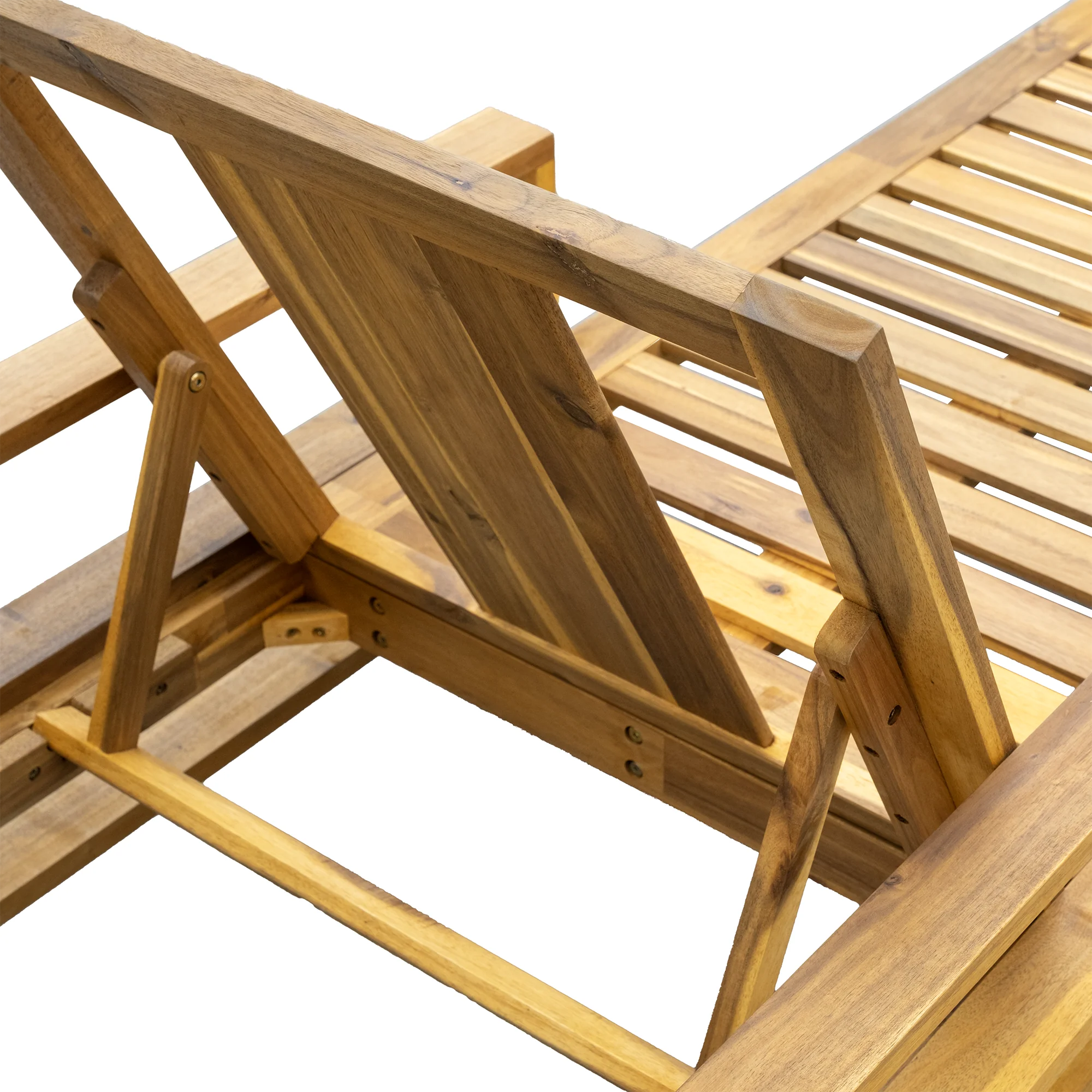 Minimalist Teak Wood Adjustable Backrest Outdoor Lounge Chair - Image 10