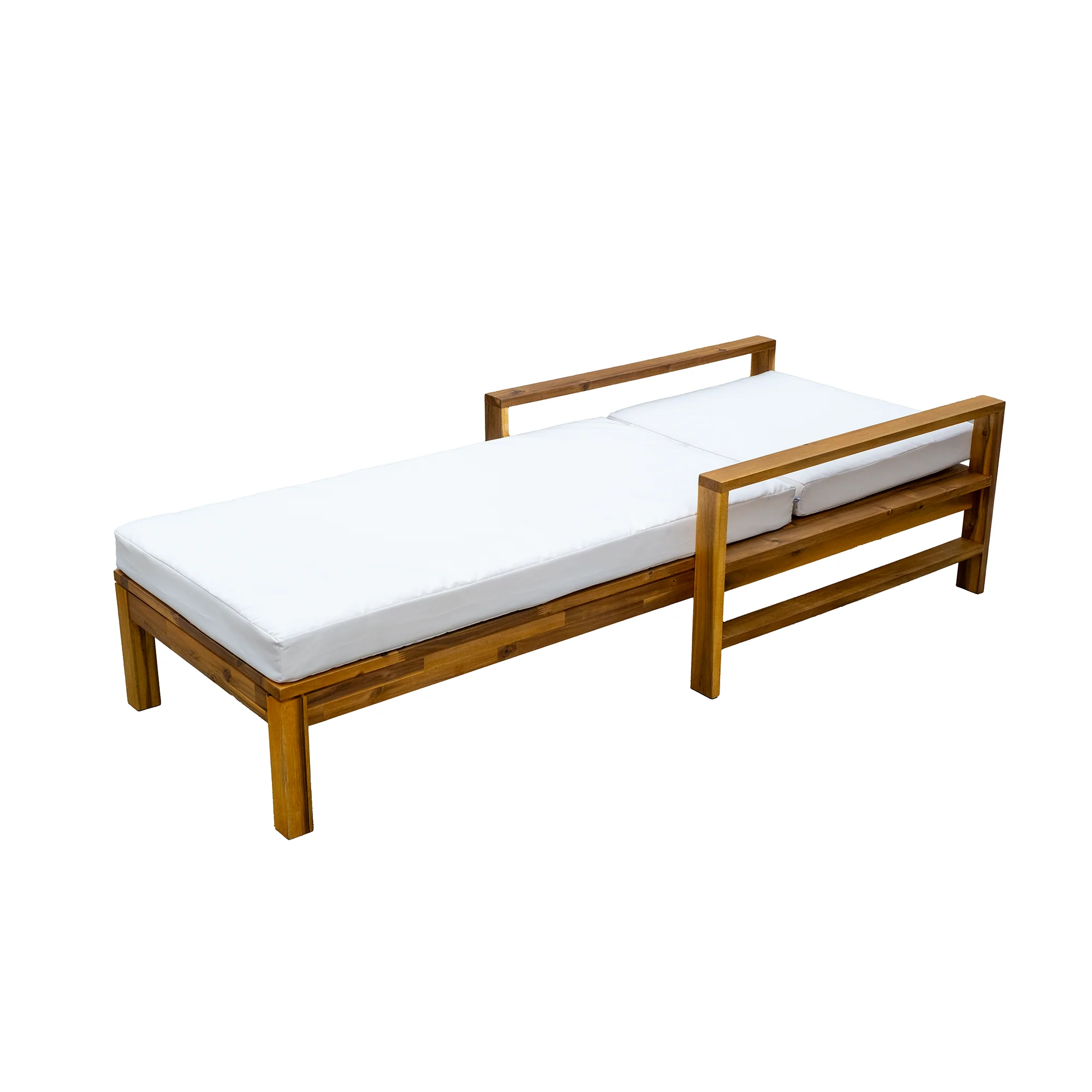 Minimalist Teak Wood Adjustable Backrest Outdoor Lounge Chair - Image 5