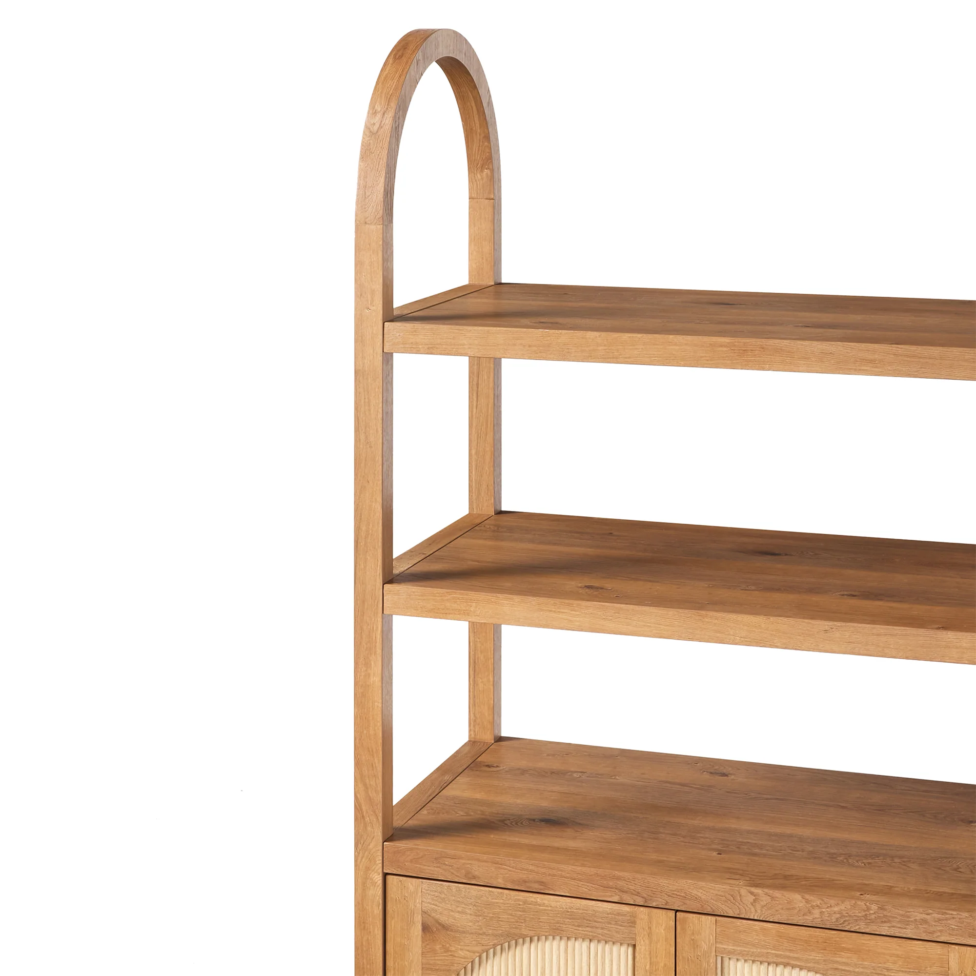 Sasha Modern Arched Bookshelf Cabinet with Reeded Doors - Image 24