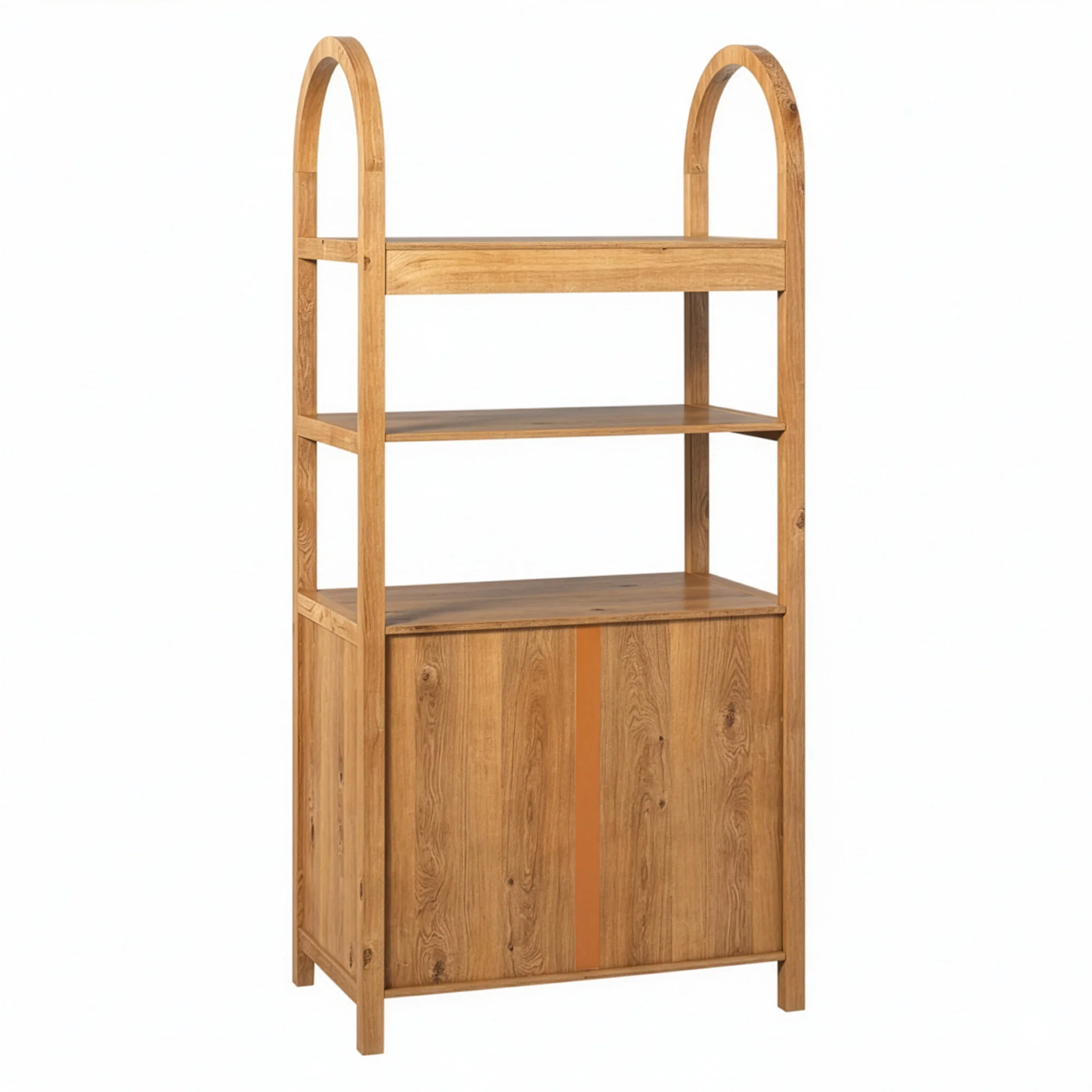Sasha Modern Arched Bookshelf Cabinet with Reeded Doors - Image 26