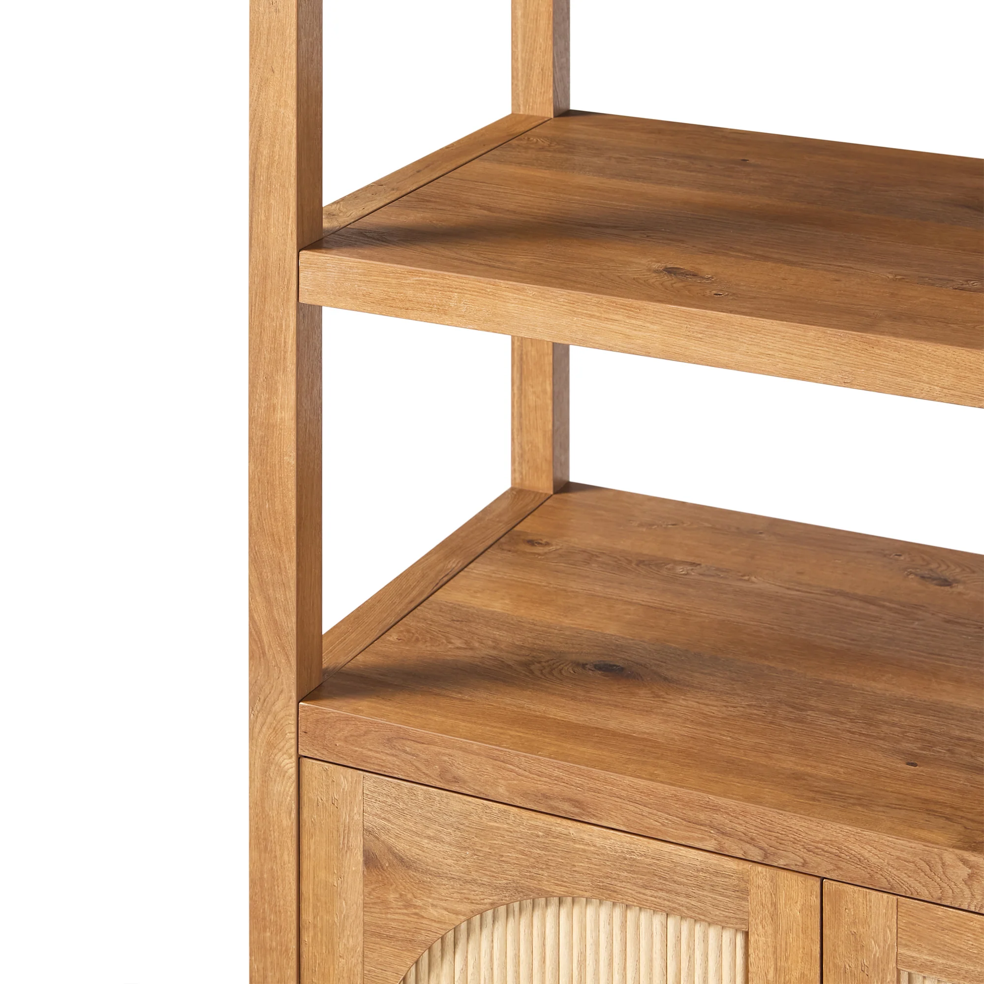 Sasha Modern Arched Bookshelf Cabinet with Reeded Doors - Image 30
