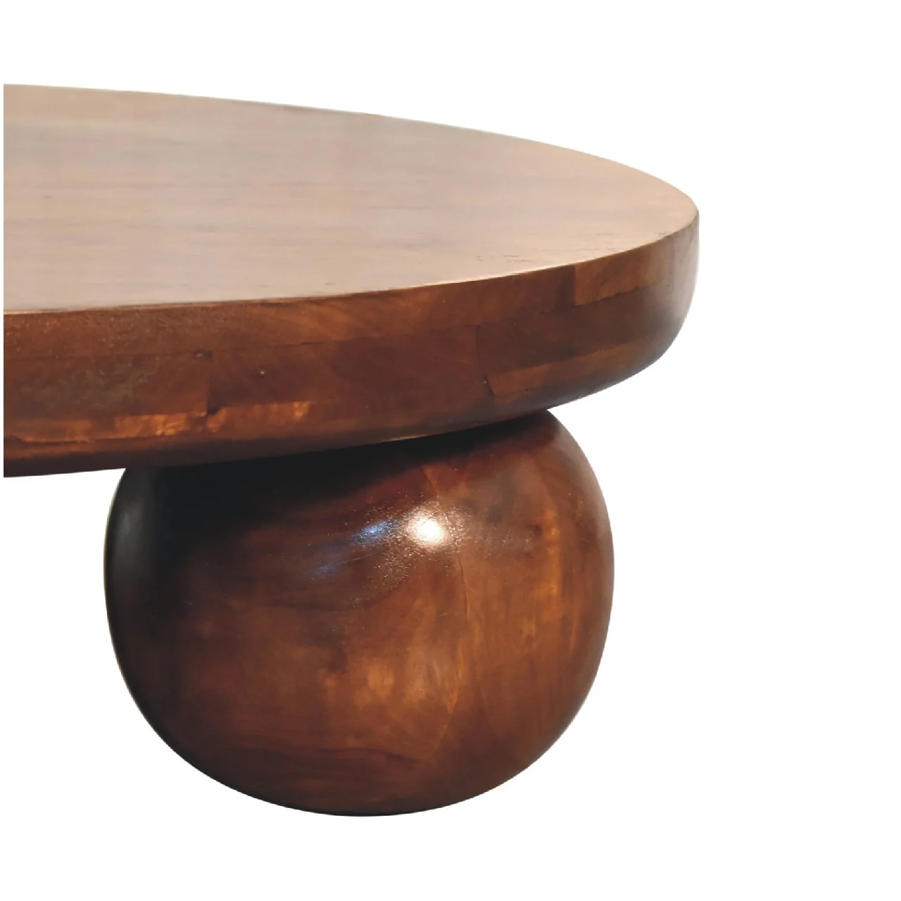 Modern Ball Leg Solid Wood Coffee Table Table - Image 2