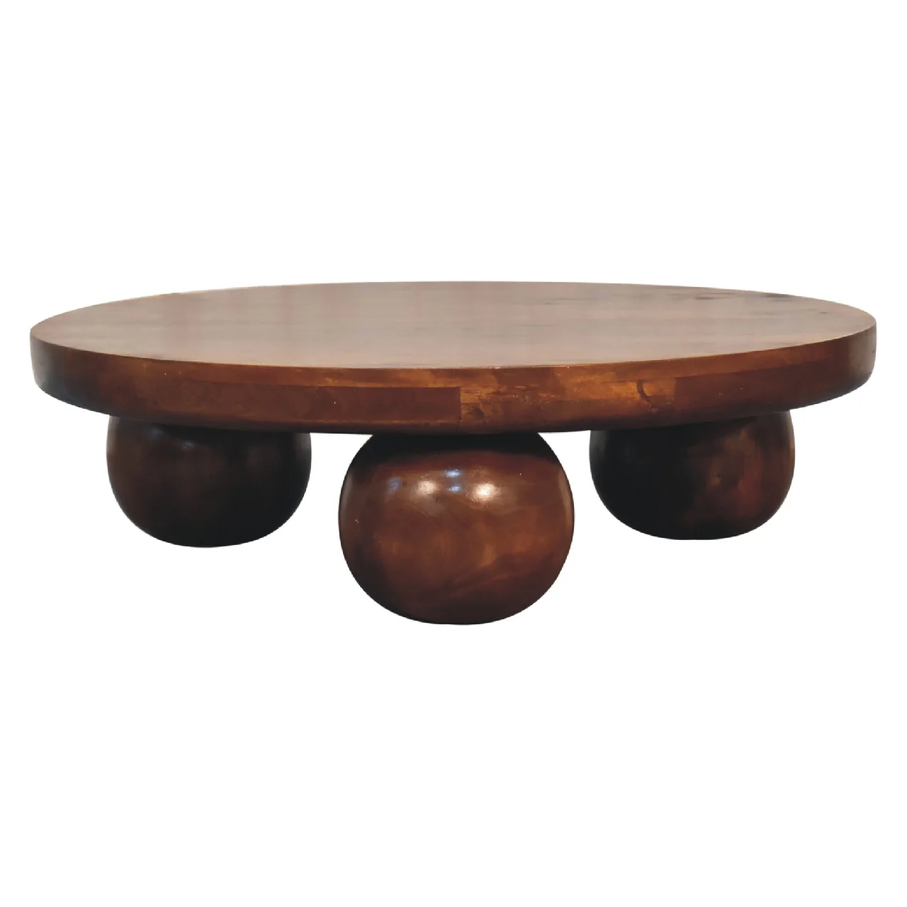 Modern Ball Leg Solid Wood Coffee Table Table - Image 3