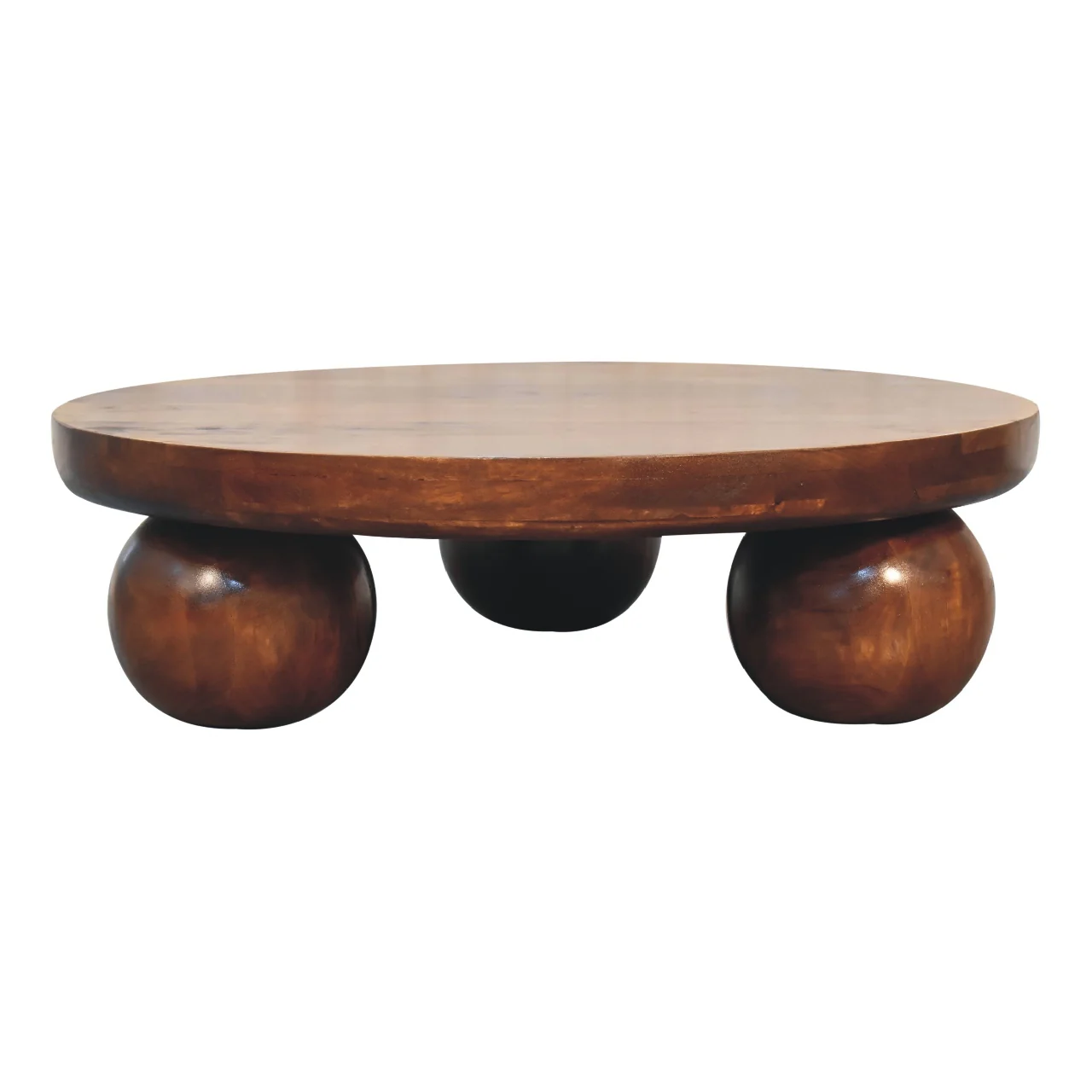 Modern Ball Leg Solid Wood Coffee Table Table - Image 4