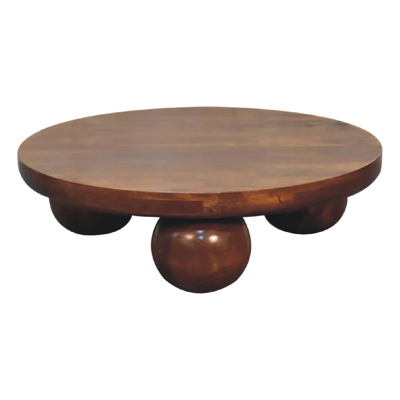Modern Ball Leg Solid Wood Coffee Table Table - Image 5