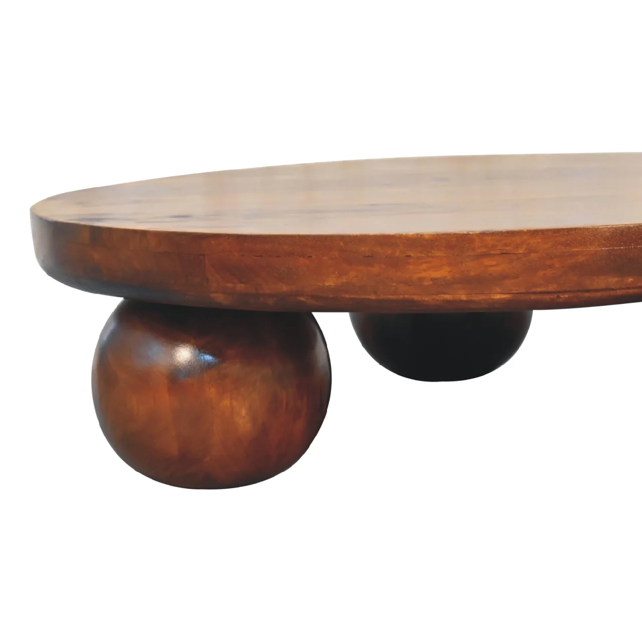 Modern Ball Leg Solid Wood Coffee Table Table - Image 6