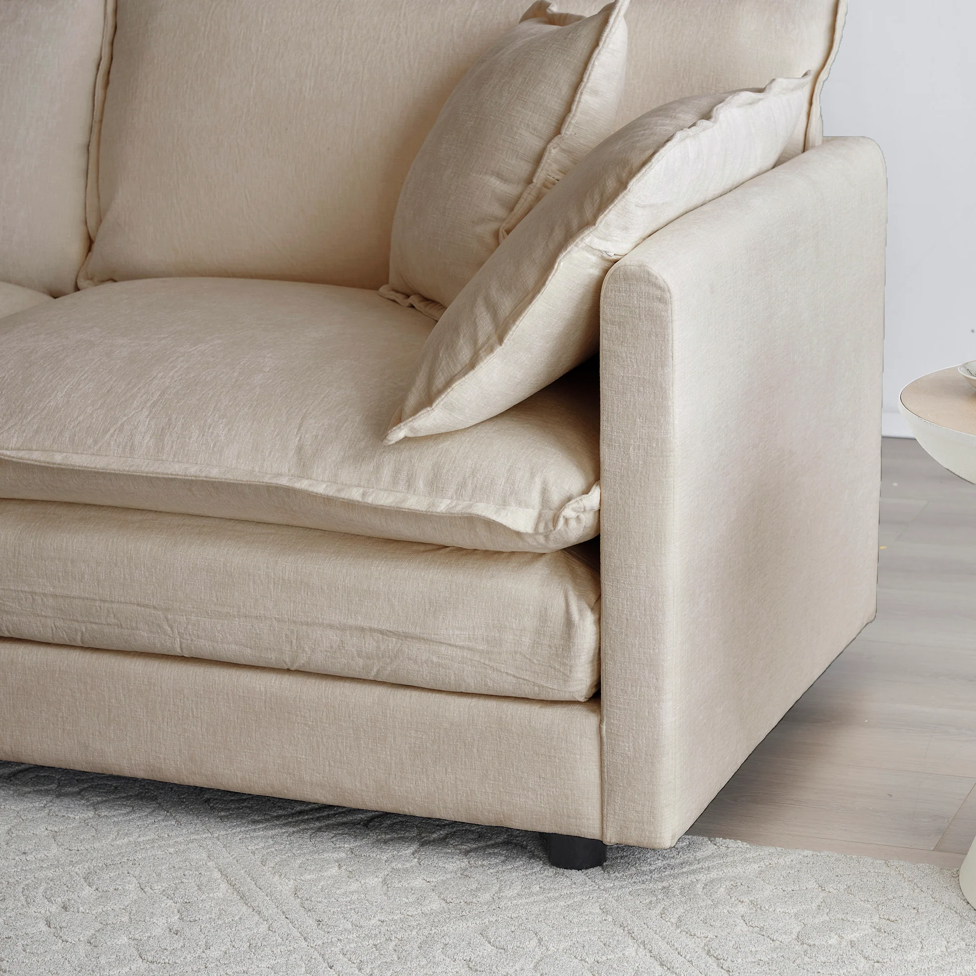 Walker Edison | Modern Chenille 3-Seater Cloud Couch - Image 3