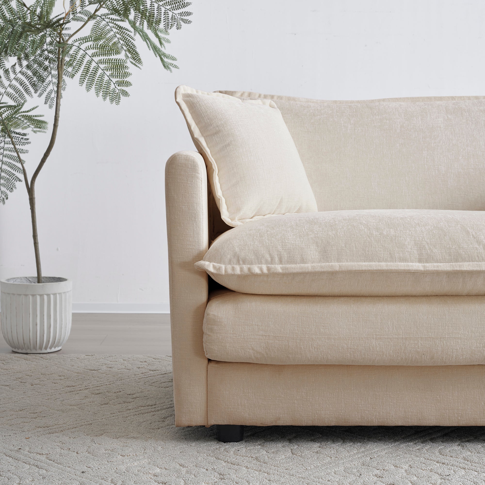 Walker Edison | Modern Chenille 3-Seater Cloud Couch - Image 6