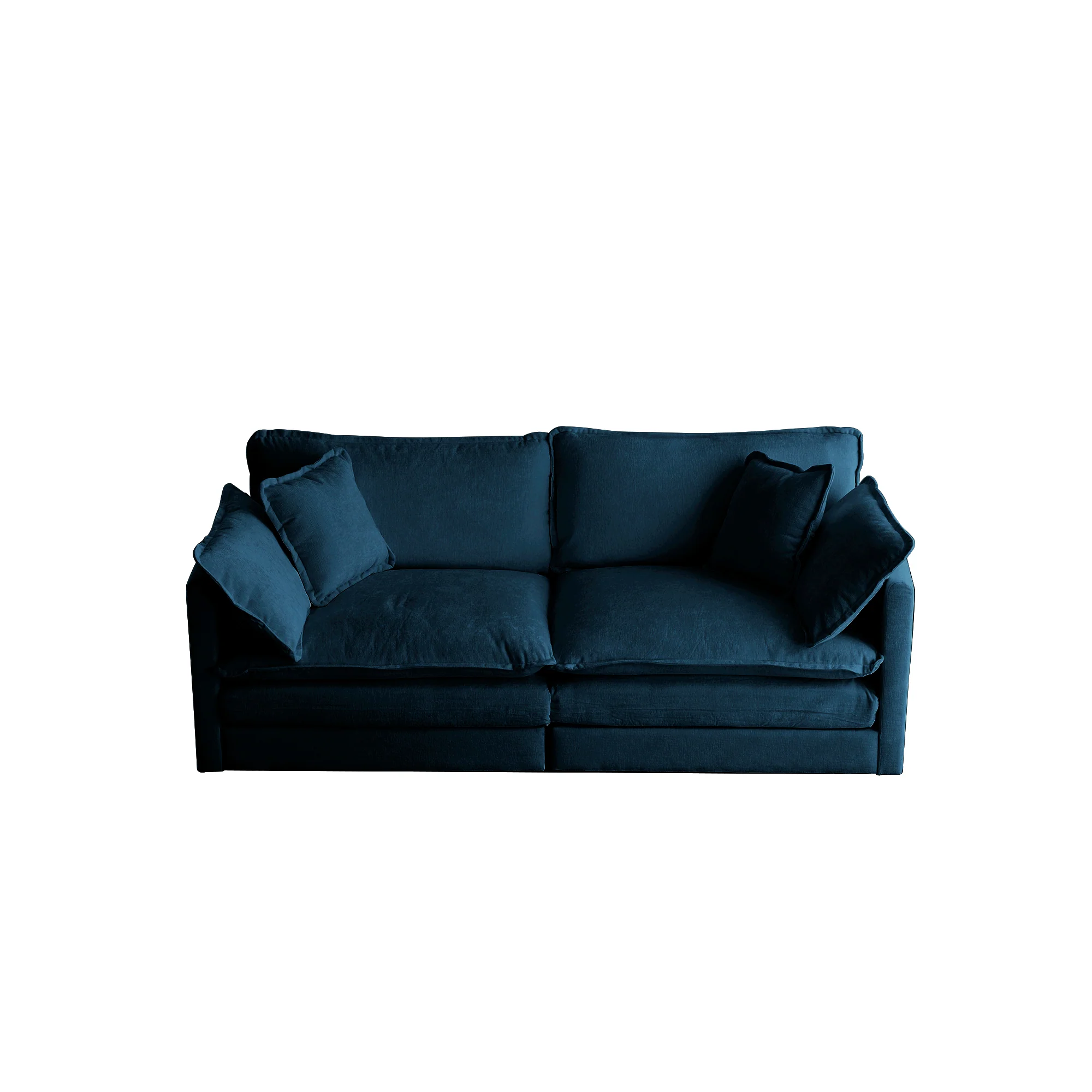 Walker Edison | Modern Chenille Cloud Loveseat Sofa Blue - Image 5